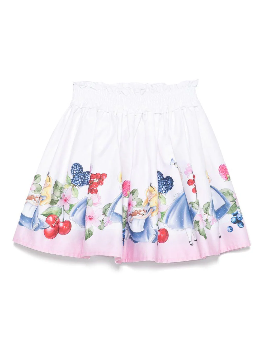 Gonna per bambina Monnalisa Alice x Disney bianco in raso