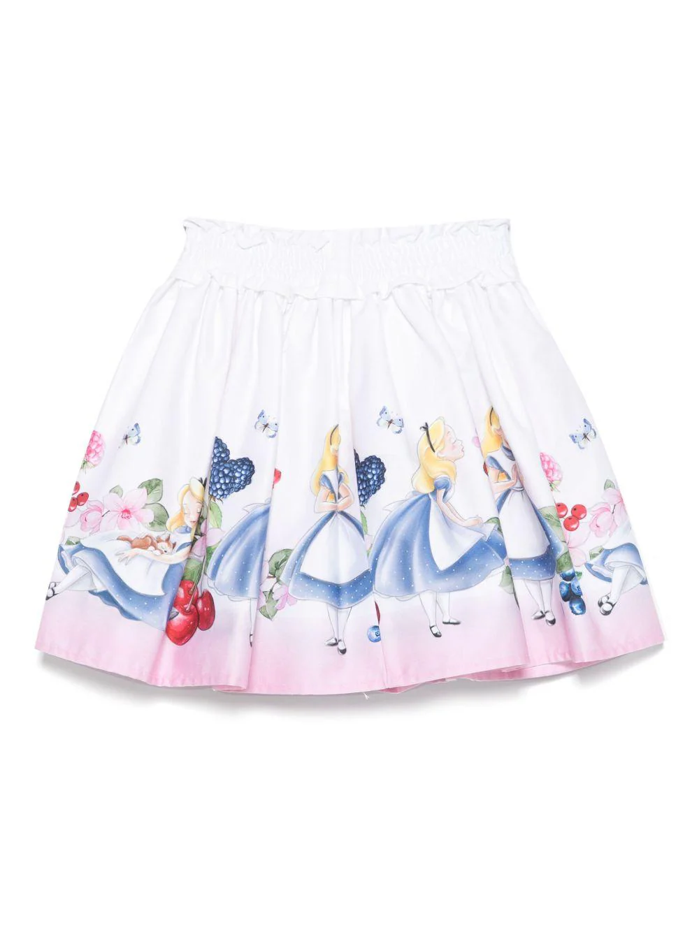 Gonna per bambina Monnalisa Alice x Disney bianco in raso - Image 2