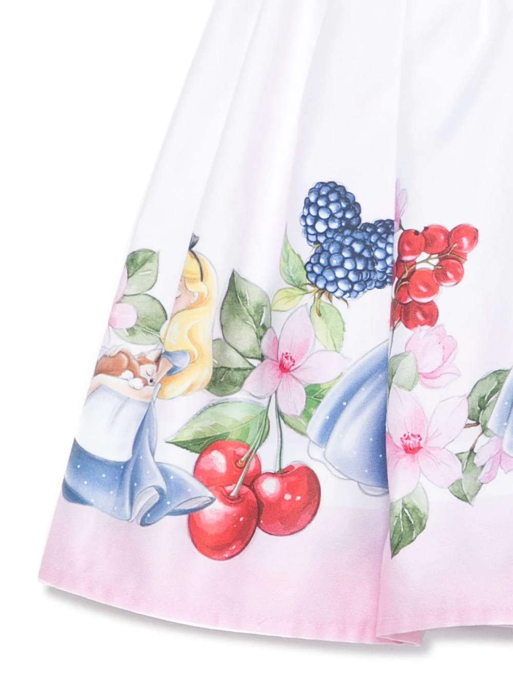 Gonna per bambina Monnalisa Alice x Disney bianco in raso - Image 3