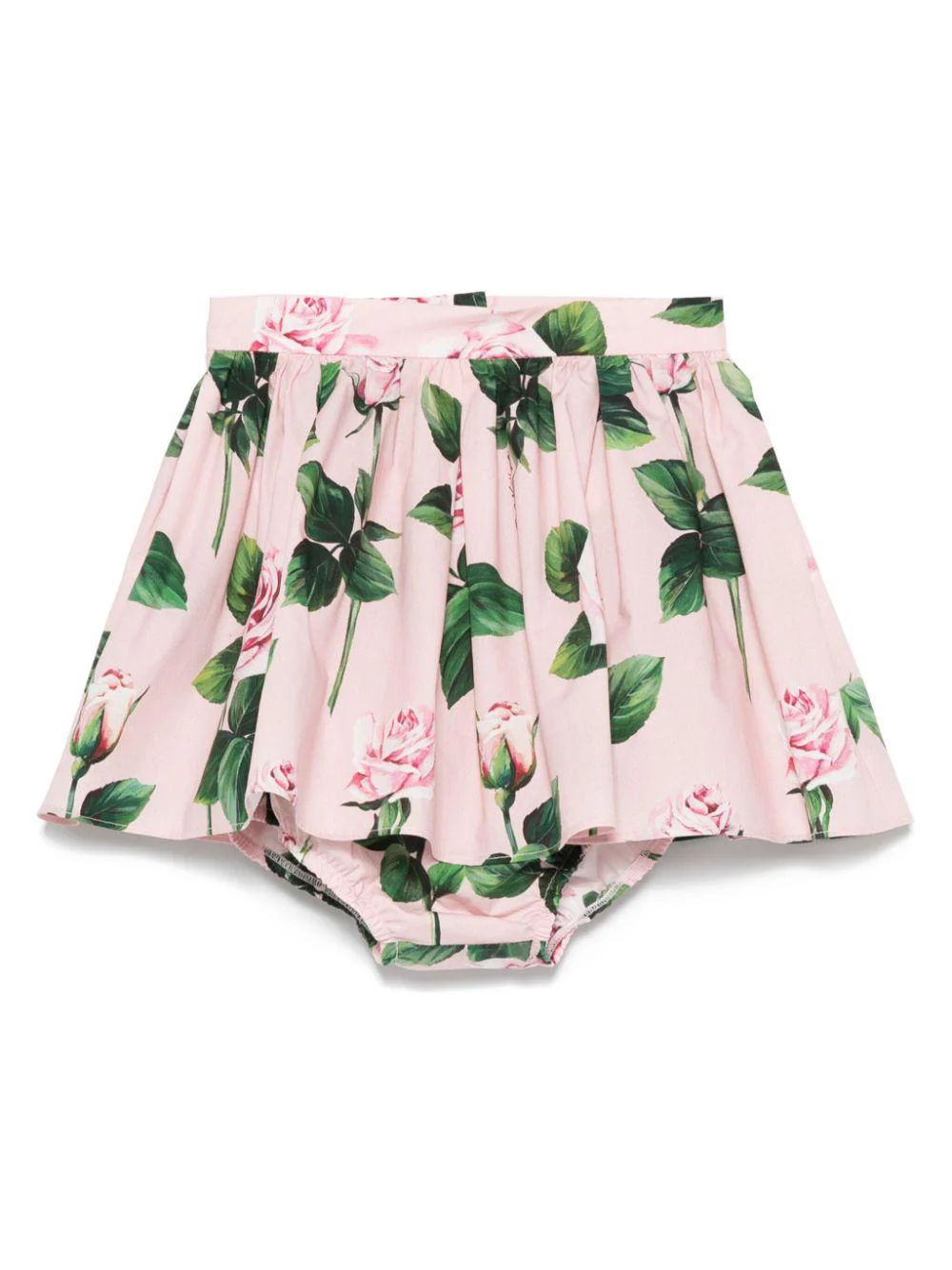 Gonna per neonata Dolce & Gabbana Kids rosa a fiori con pantaloncini abbinati