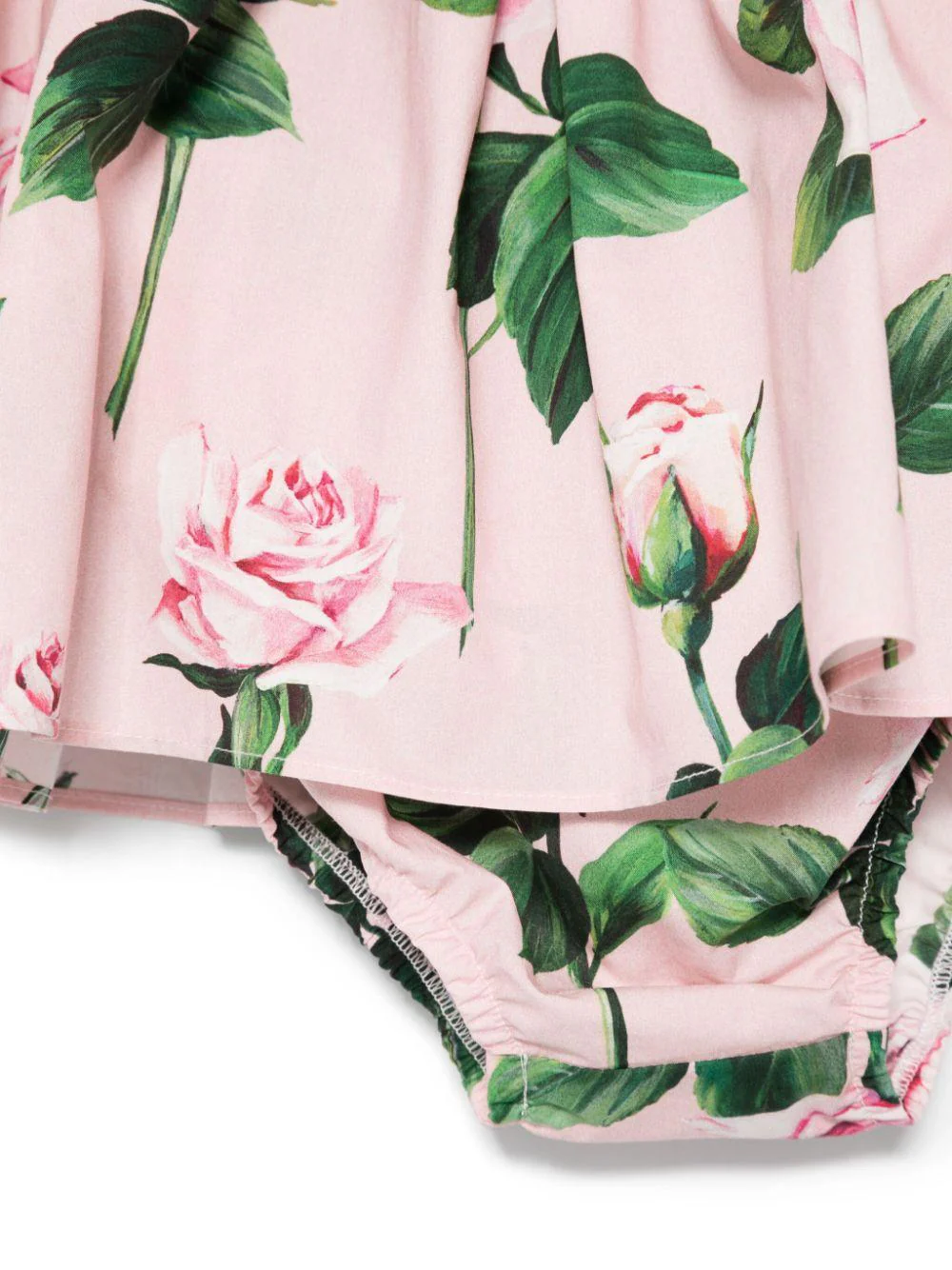 Gonna per neonata Dolce & Gabbana Kids rosa a fiori con pantaloncini abbinati - Image 3