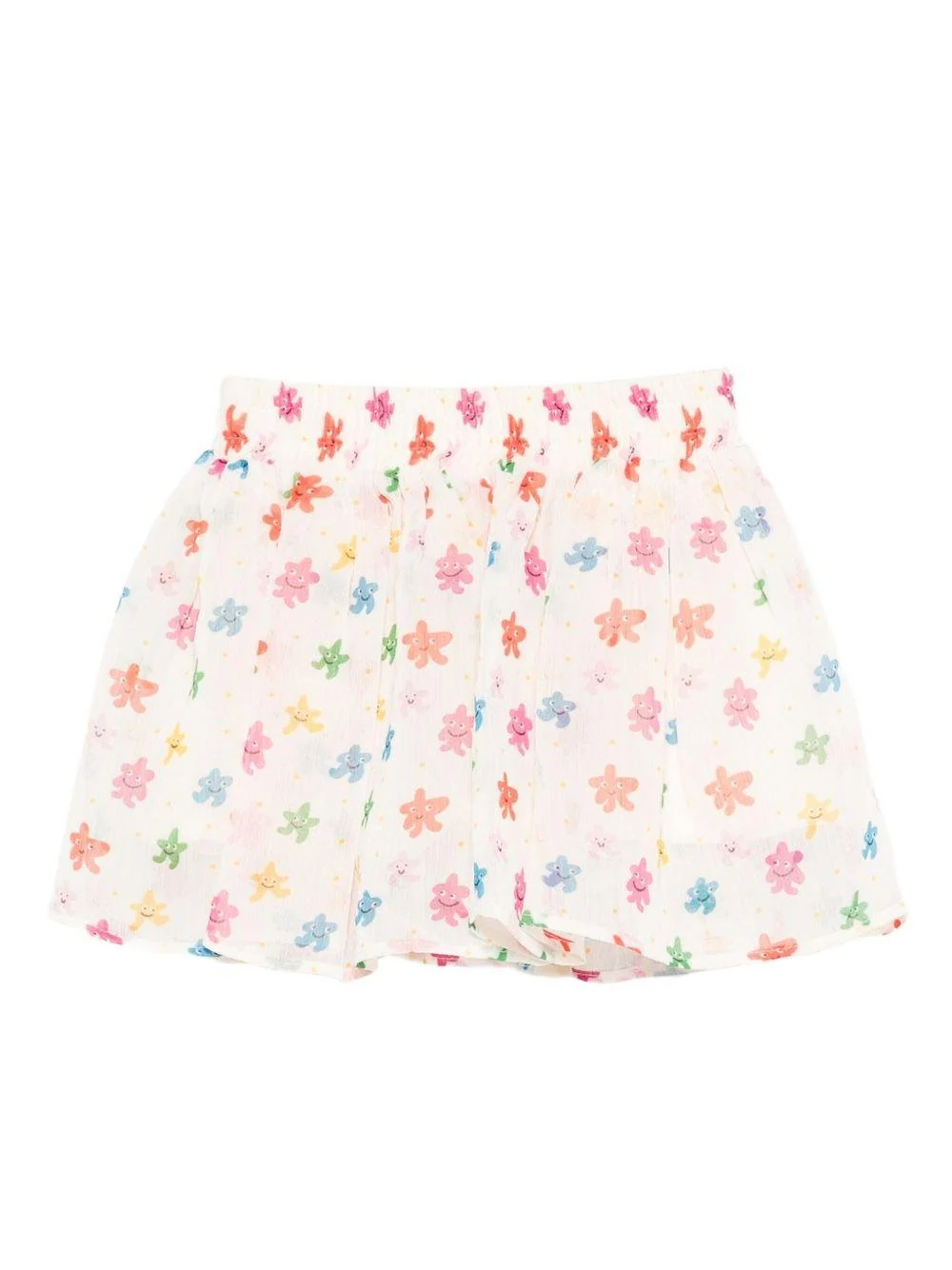 Gonna per neonata Stella McCartney Kids bianco a fiori con vita elasticizzata