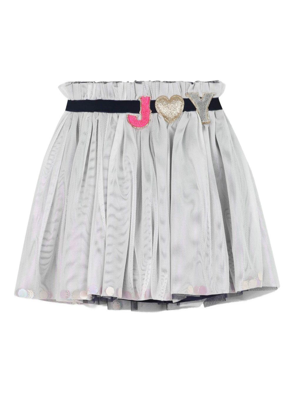 Gonna plissettata per bambina Billieblush bianco con paillettes