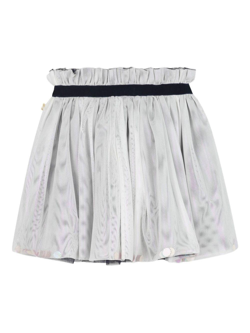 Gonna plissettata per bambina Billieblush bianco con paillettes - Image 2