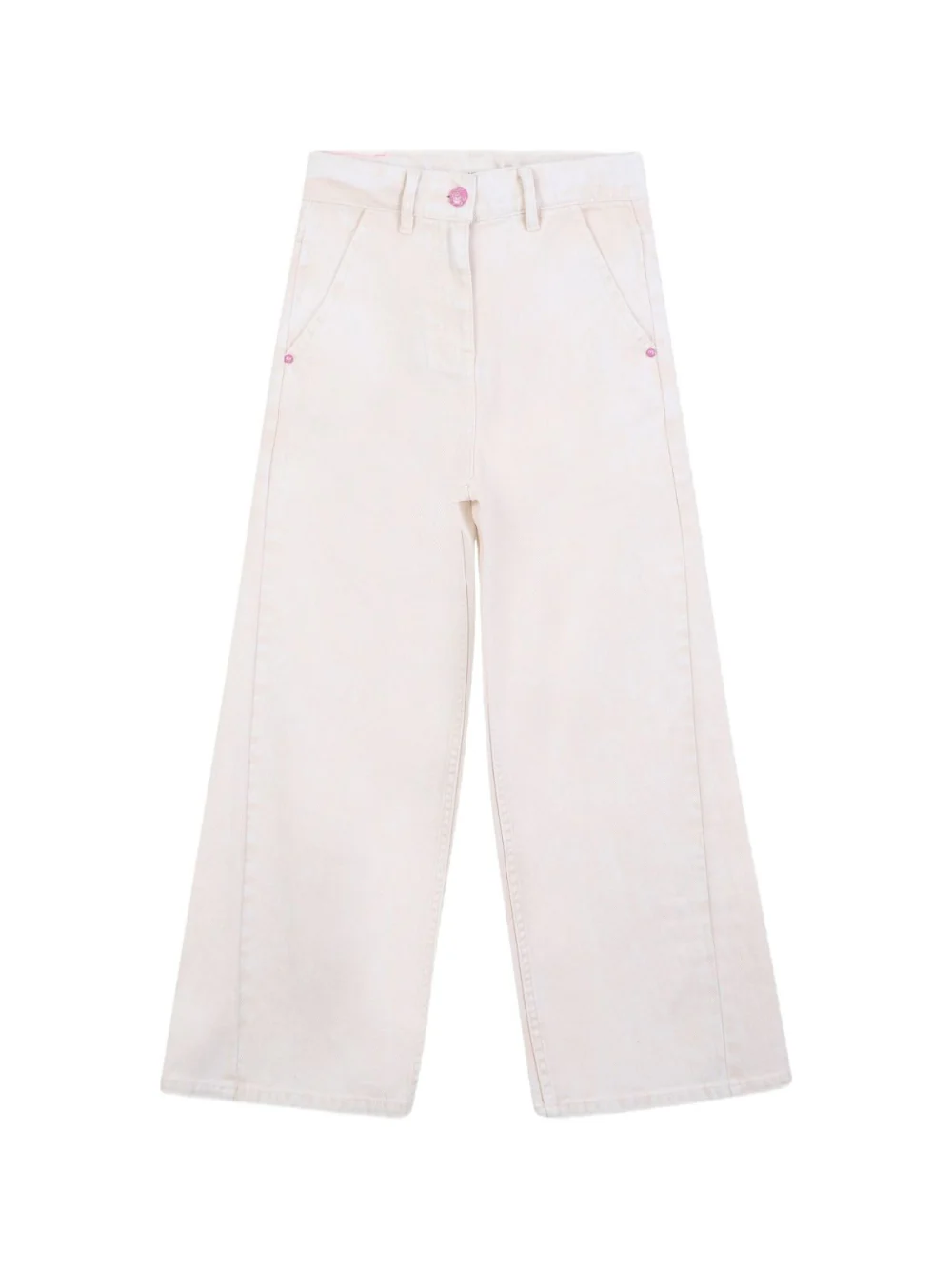 Jeans per bambina Billieblush bianchi con applicazione logo