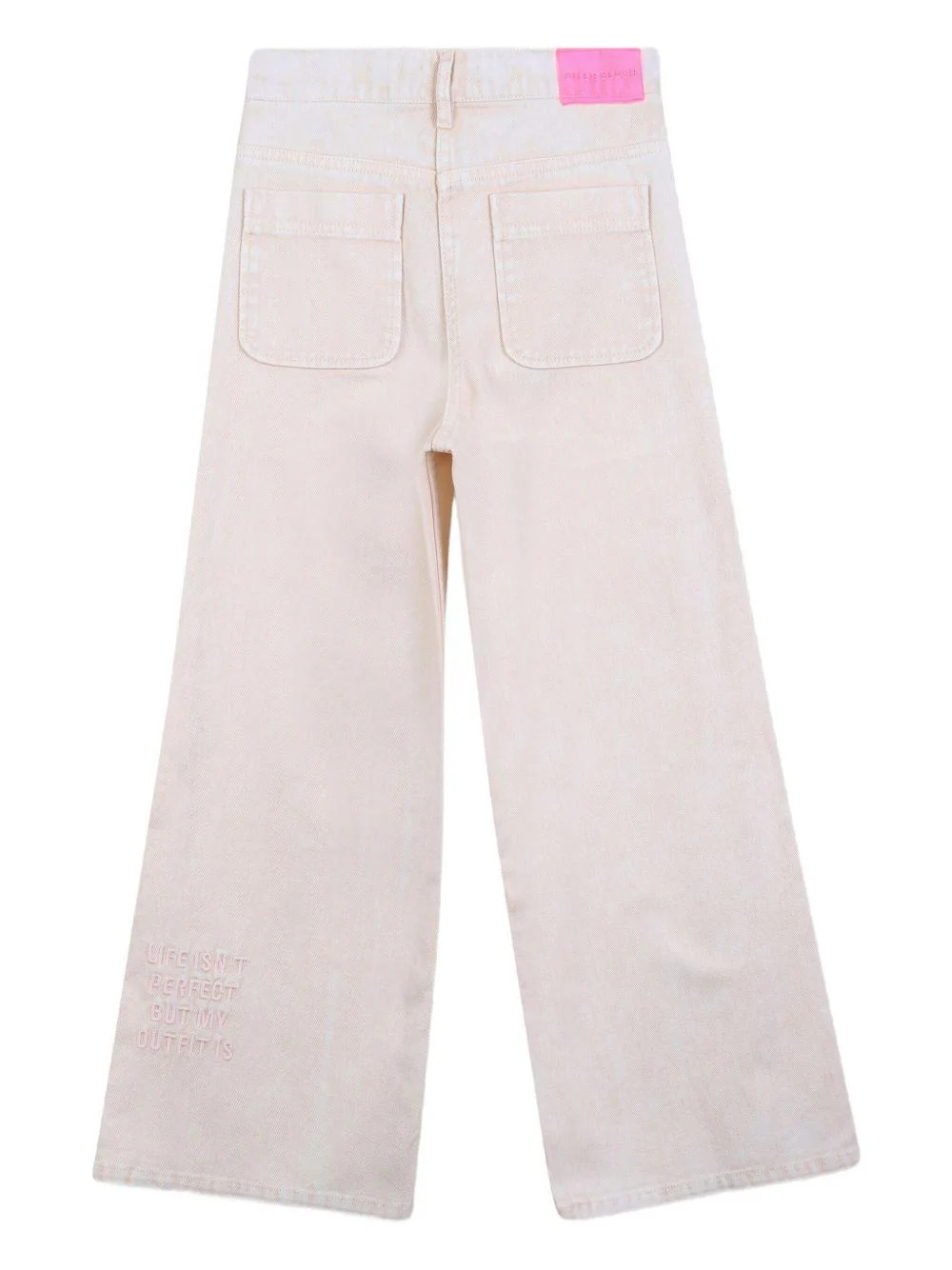 Jeans per bambina Billieblush bianchi con applicazione logo - Image 2
