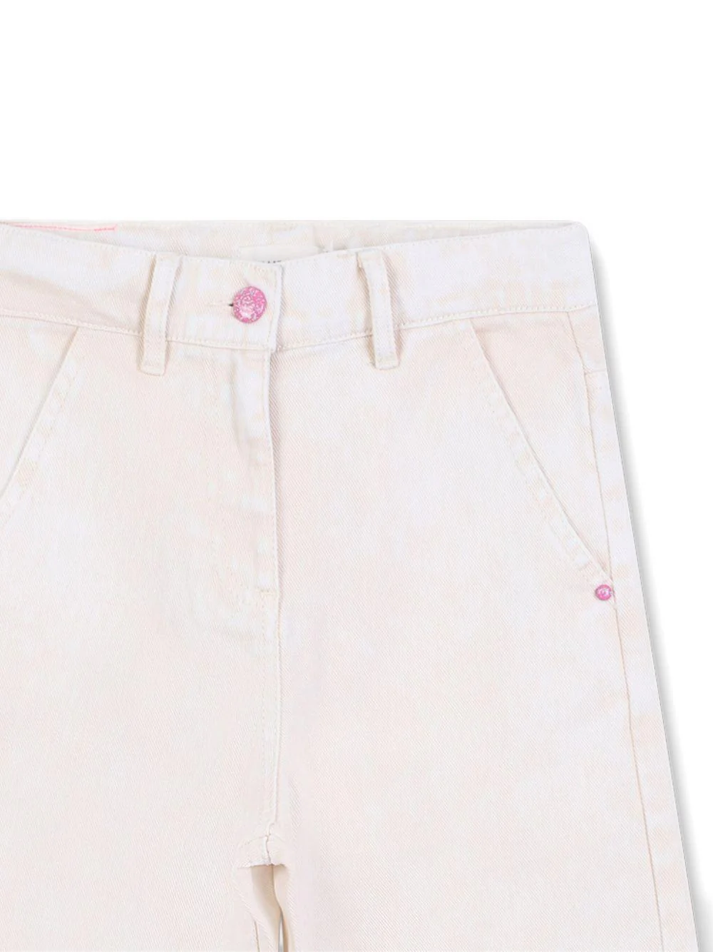 Jeans per bambina Billieblush bianchi con applicazione logo - Image 3