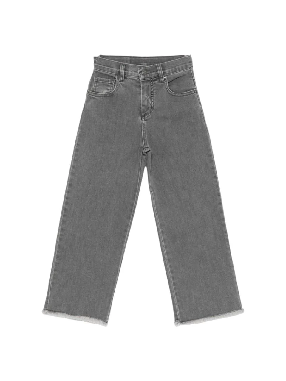 Jeans per bambina Douuod Kids grigi con orlo sfrangiato