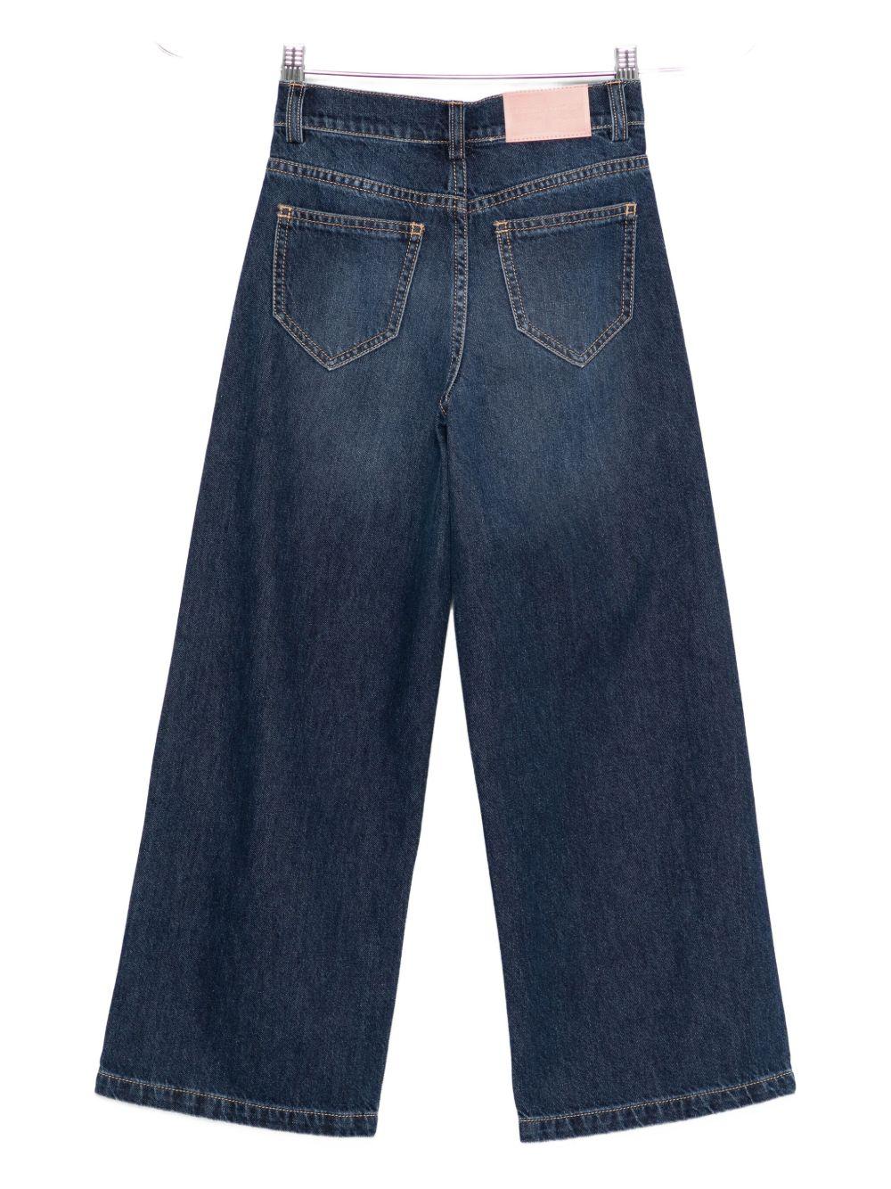 Jeans per bambina Elisabetta Franchi La Mia Bambina denim con stampa logo - Image 2