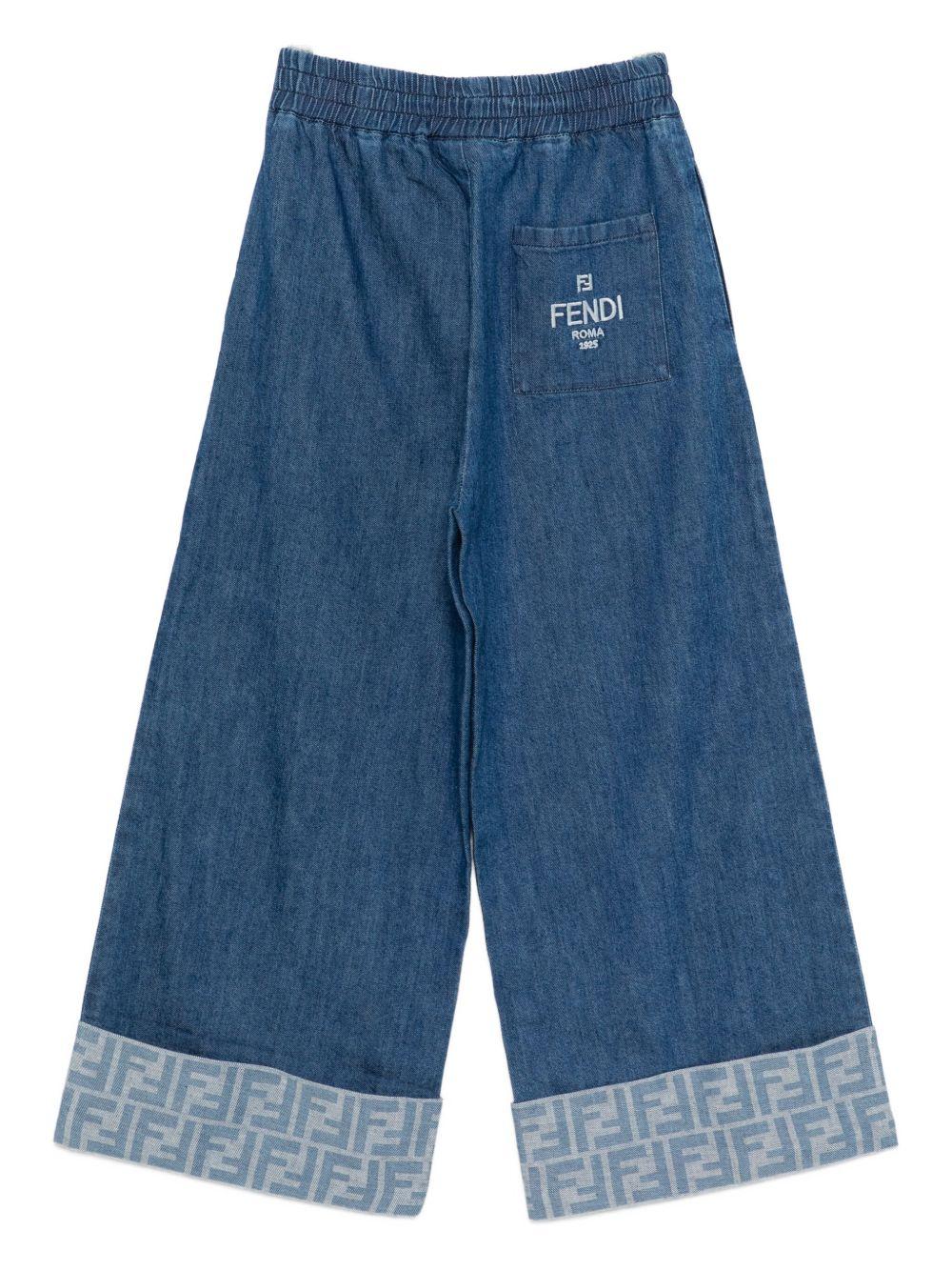 Jeans per bambina Fendi Kids in denim con motivo FF - Image 2