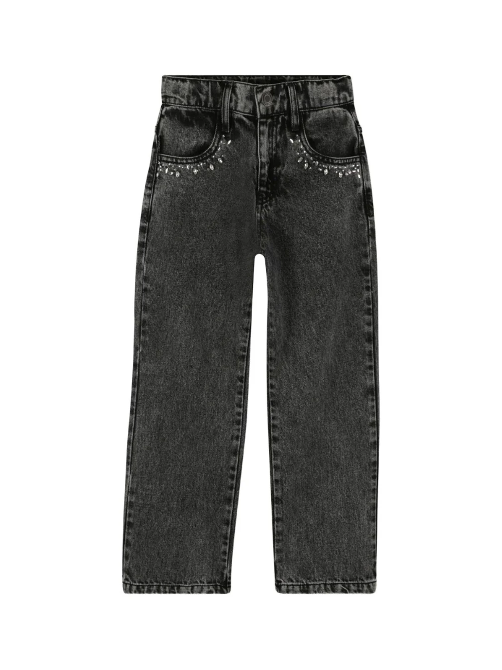 Jeans per bambina Marc Jacobs Kids in denim grigio con decorazione