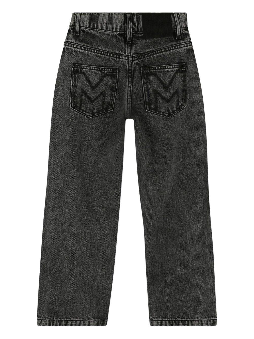 Jeans per bambina Marc Jacobs Kids in denim grigio con decorazione - Image 2