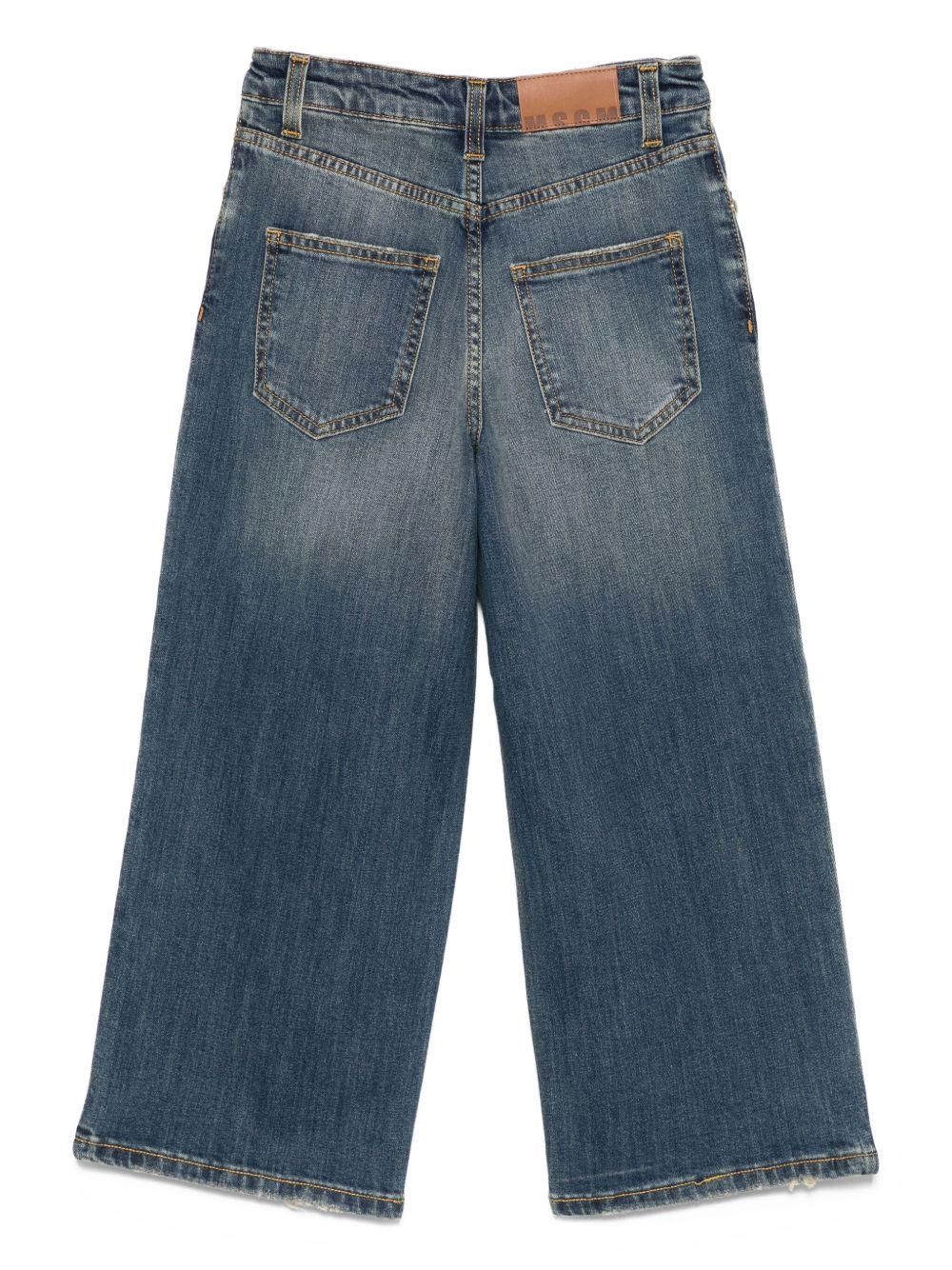 Jeans per bambina MSGm Kids in denim con borchie all-over - Image 3
