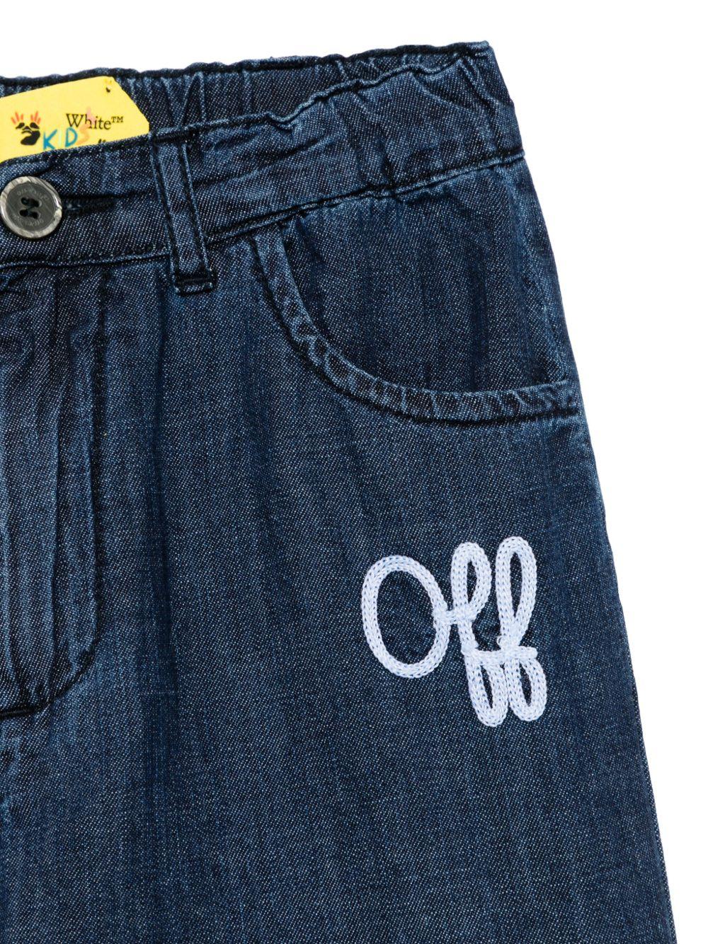Jeans per bambina Off-White Kids denim con elastico posteriore in vita - Image 3