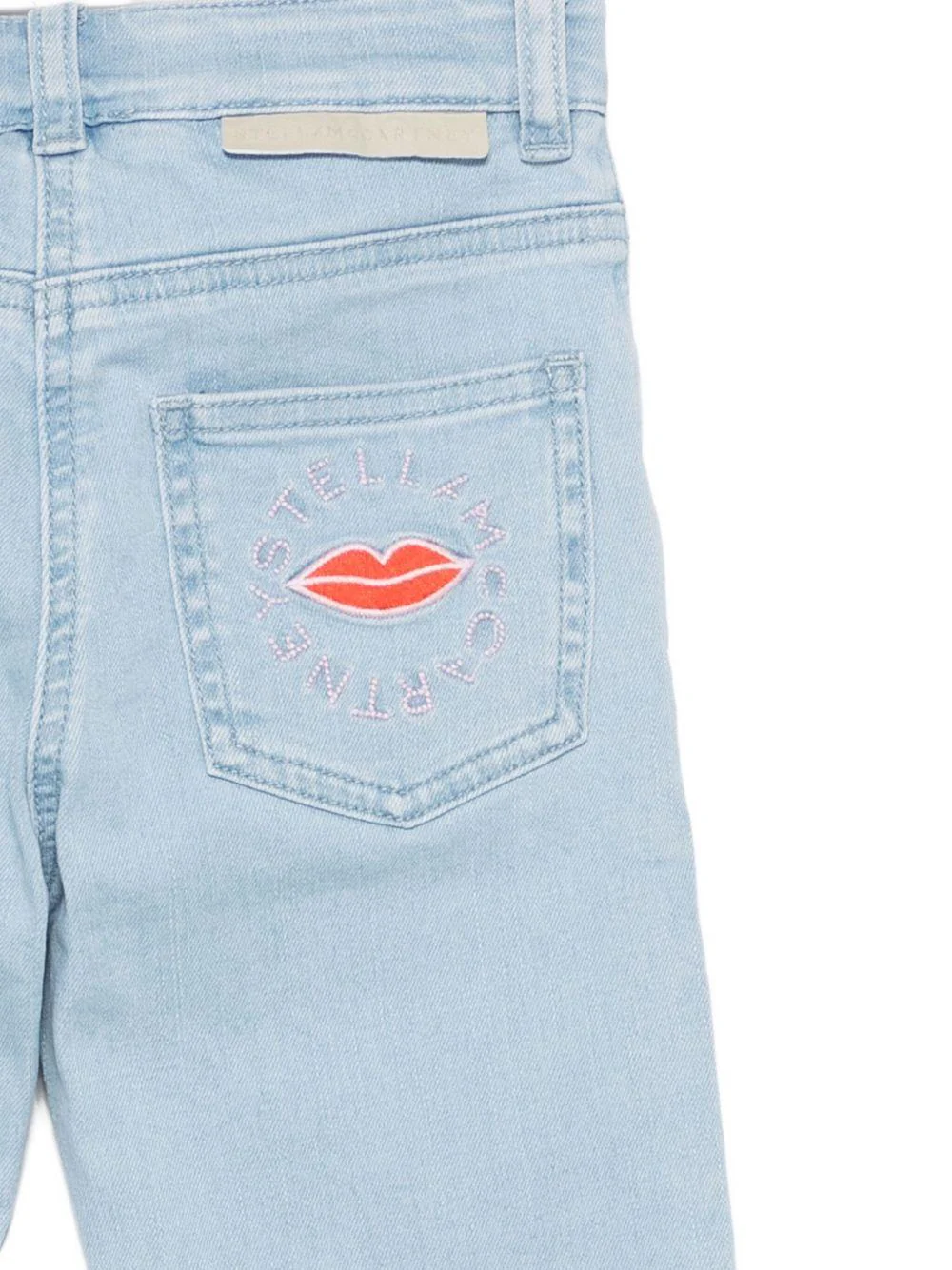 Jeans per bambina Stella McCartney Kids in denim con ricamo sulla tasca posteriore - Image 2