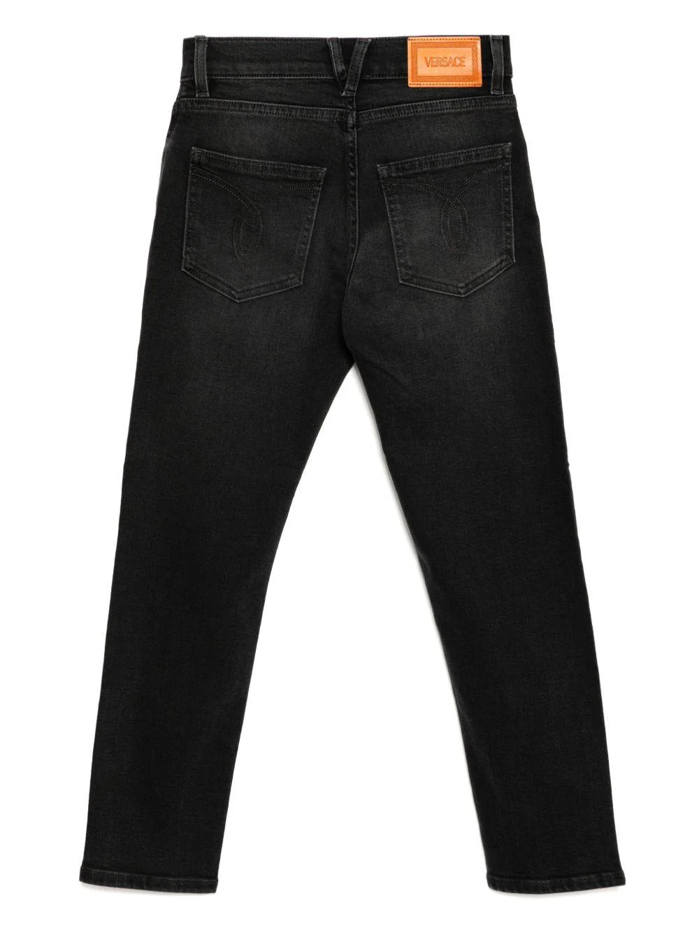 Jeans per bambina Versace Kids in denim nero modello dritto - Image 2