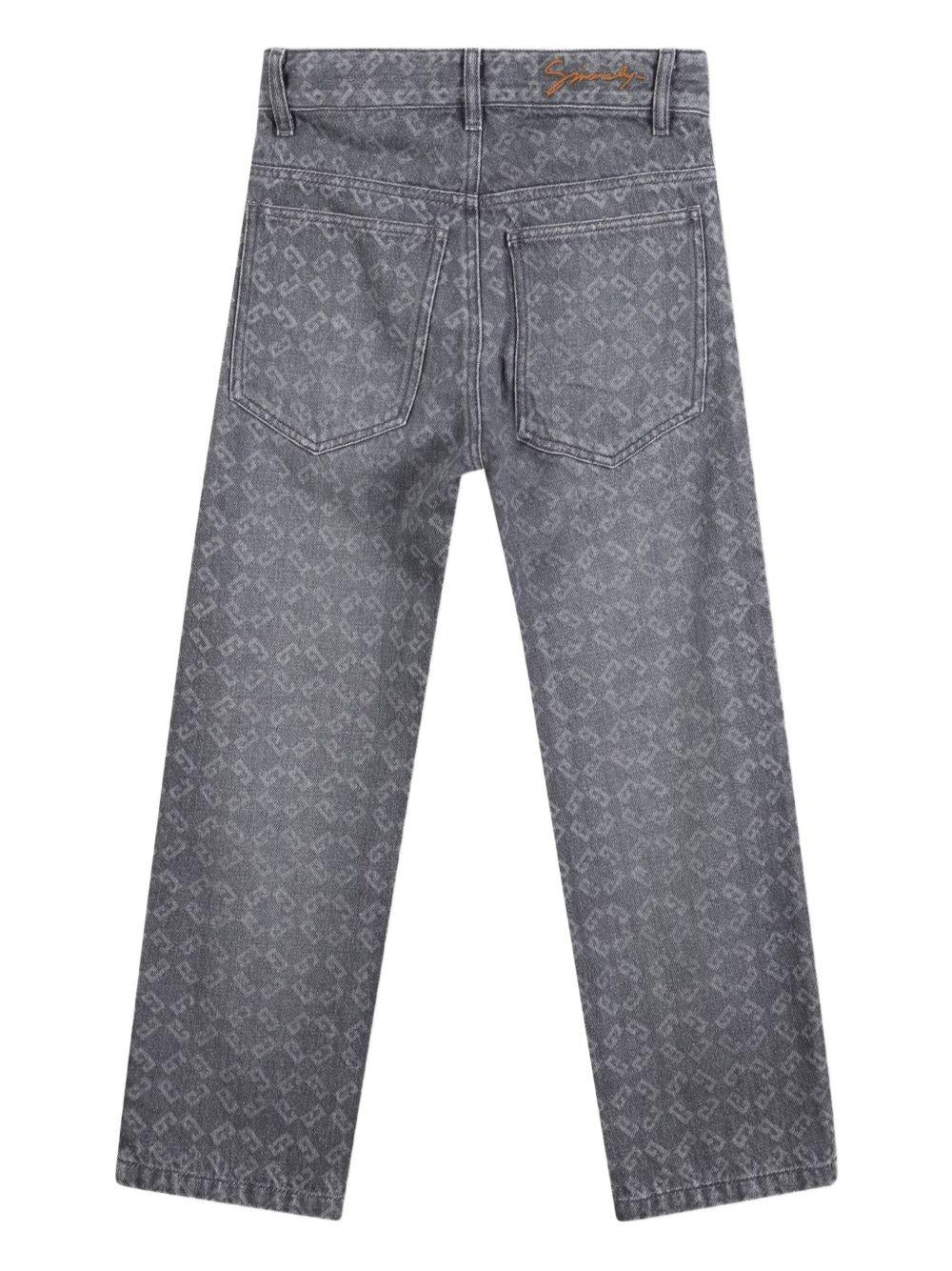 Jeans per bambino Givenchy Kids grigi con logo all-over - Image 2