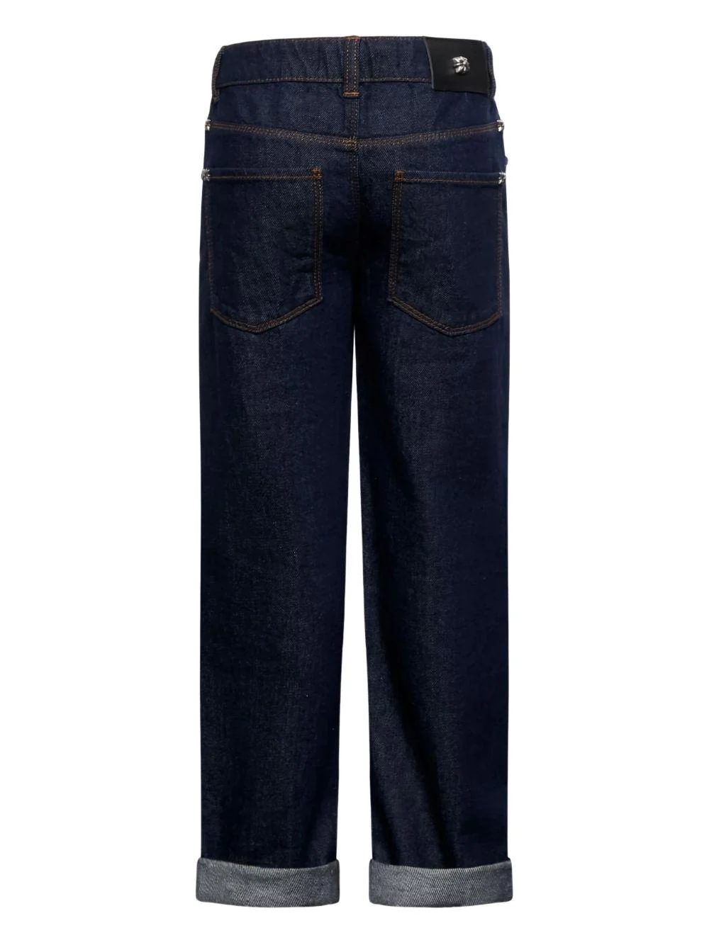 Jeans per bambino John Richmond Junior blu in denim con risvolto - Image 3