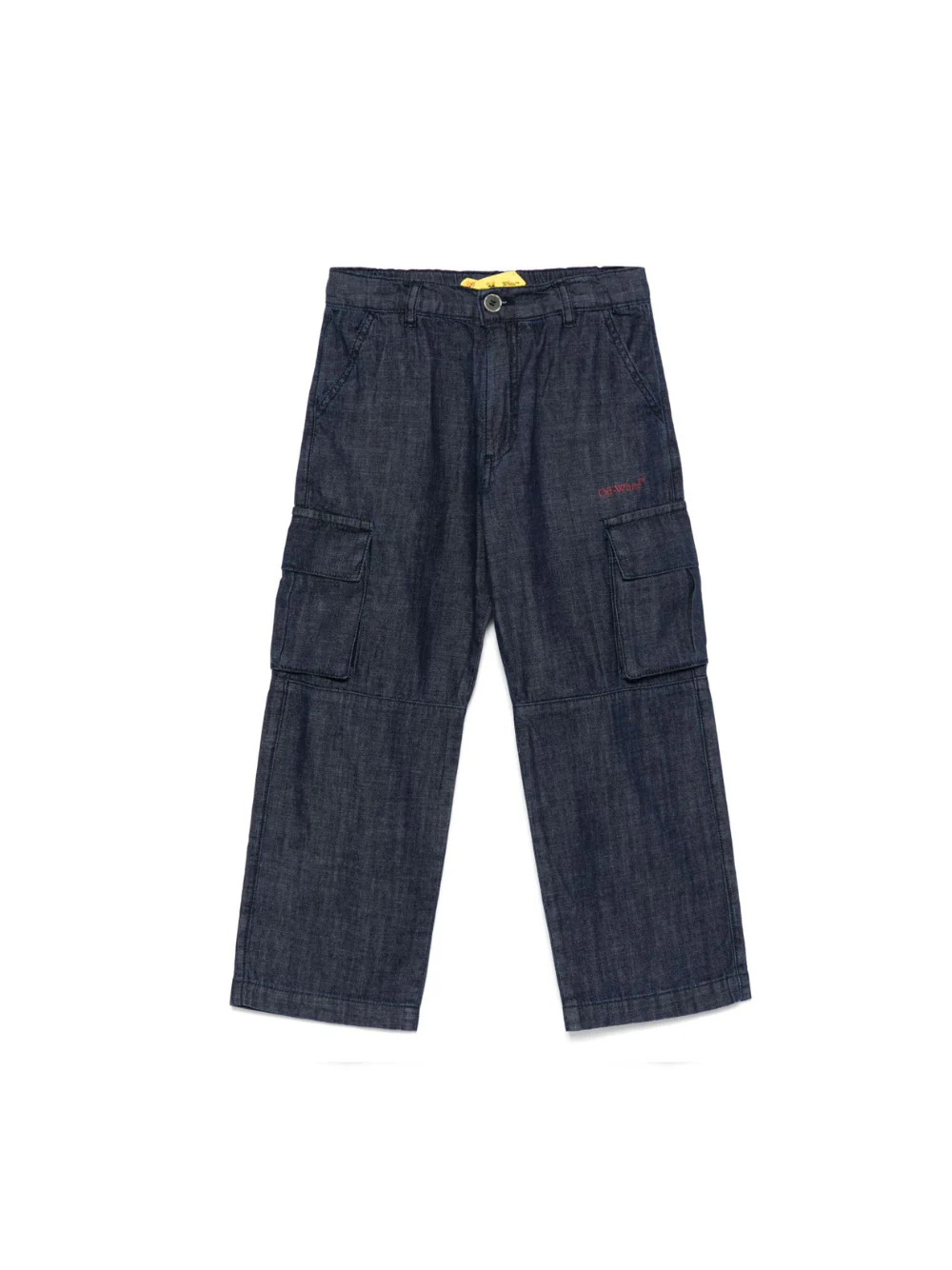 Jeans per bambino Off-White Kids denim cargo con patta nascosta
