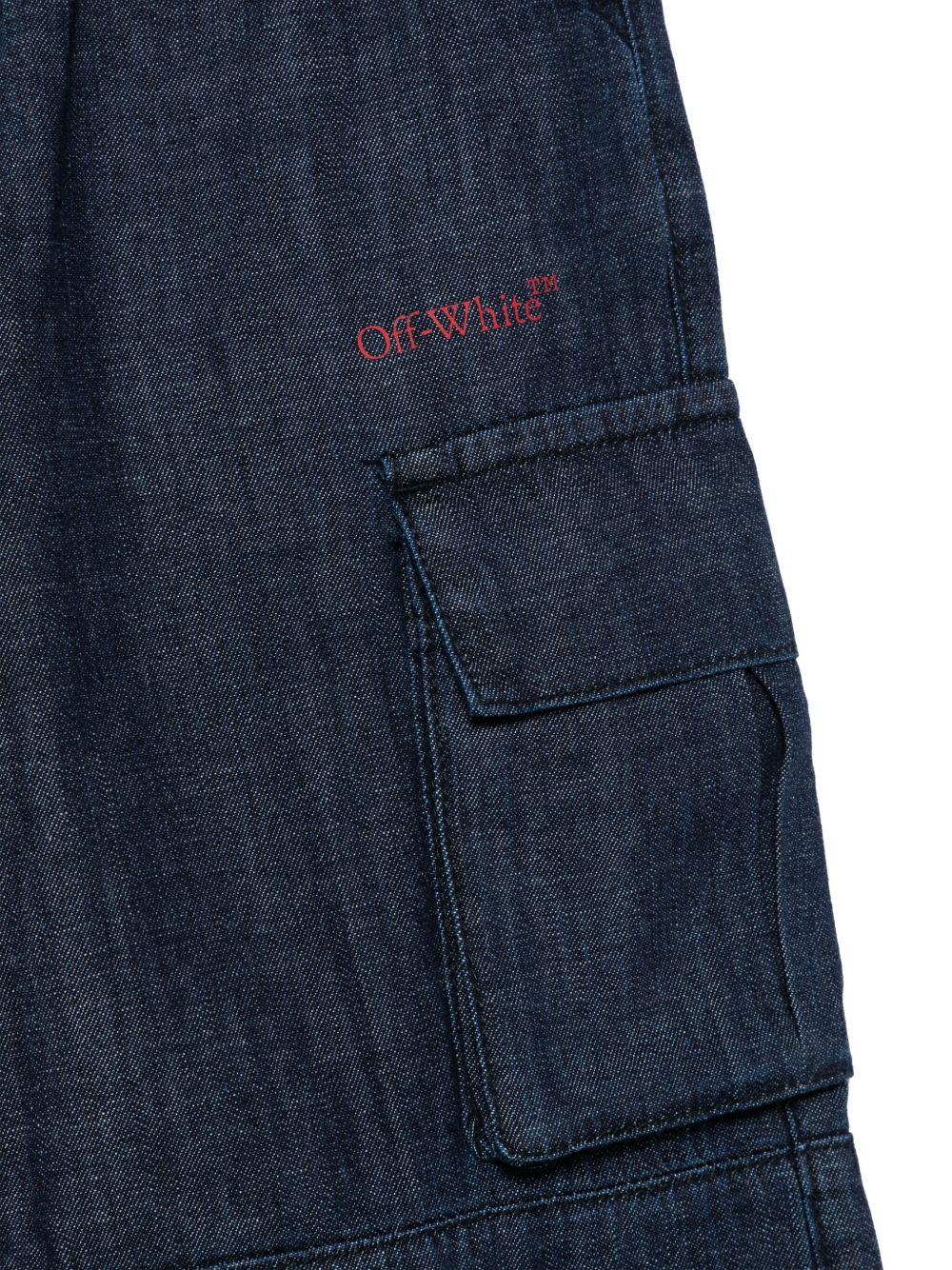 Jeans per bambino Off-White Kids denim cargo con patta nascosta - Image 2