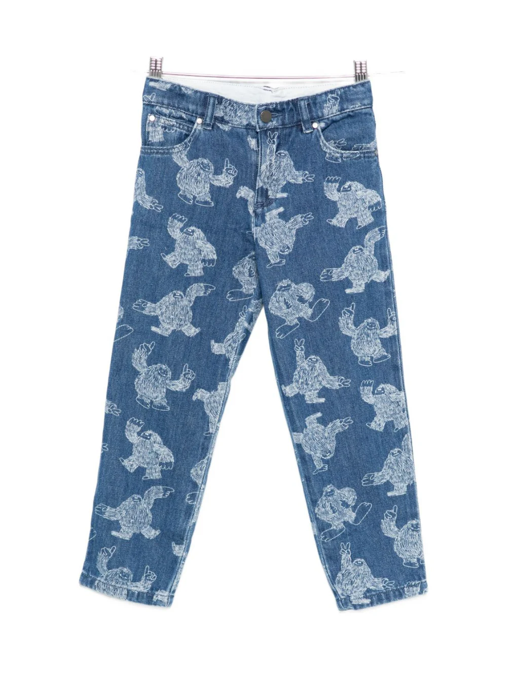 Jeans per bambino Stella McCartney Kids in denim con ricamo all-over