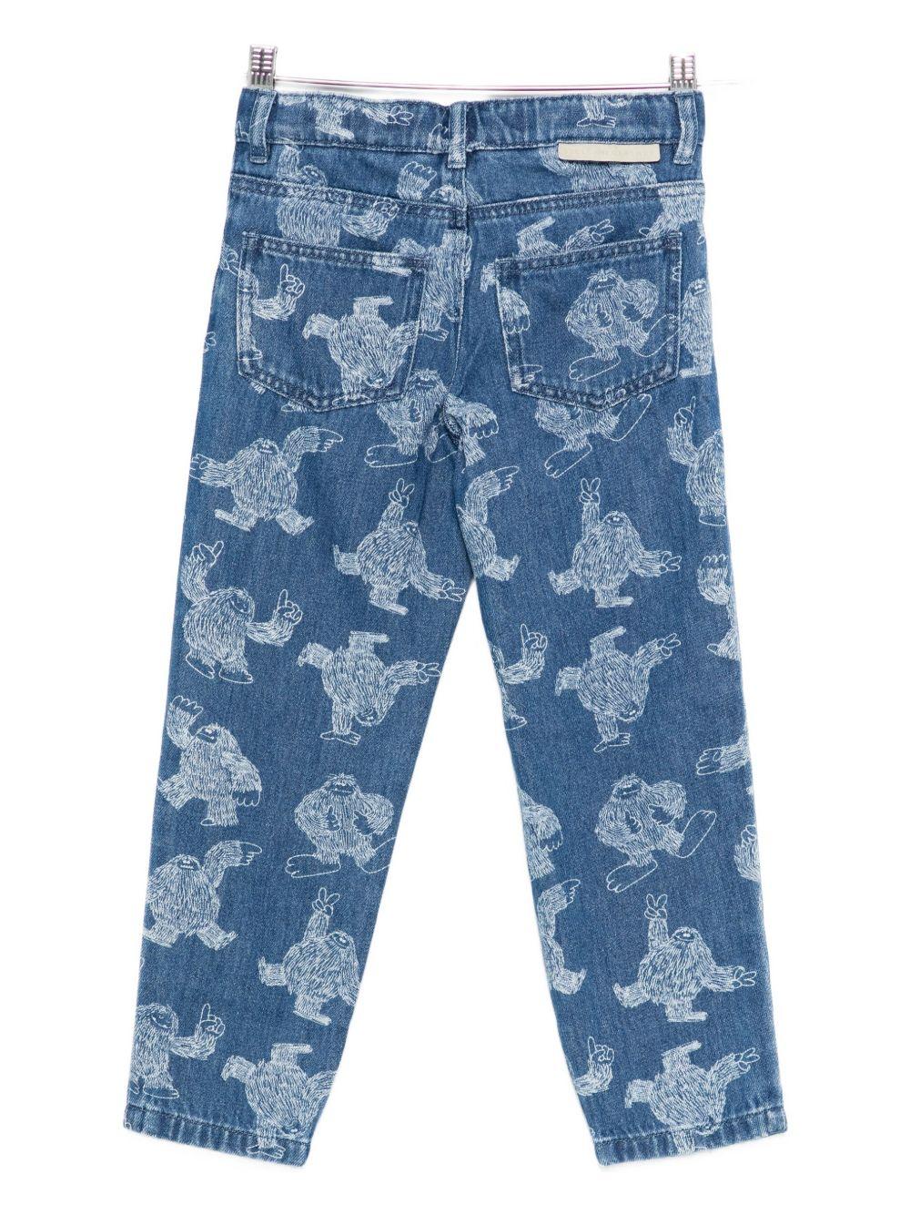 Jeans per bambino Stella McCartney Kids in denim con ricamo all-over - Image 2