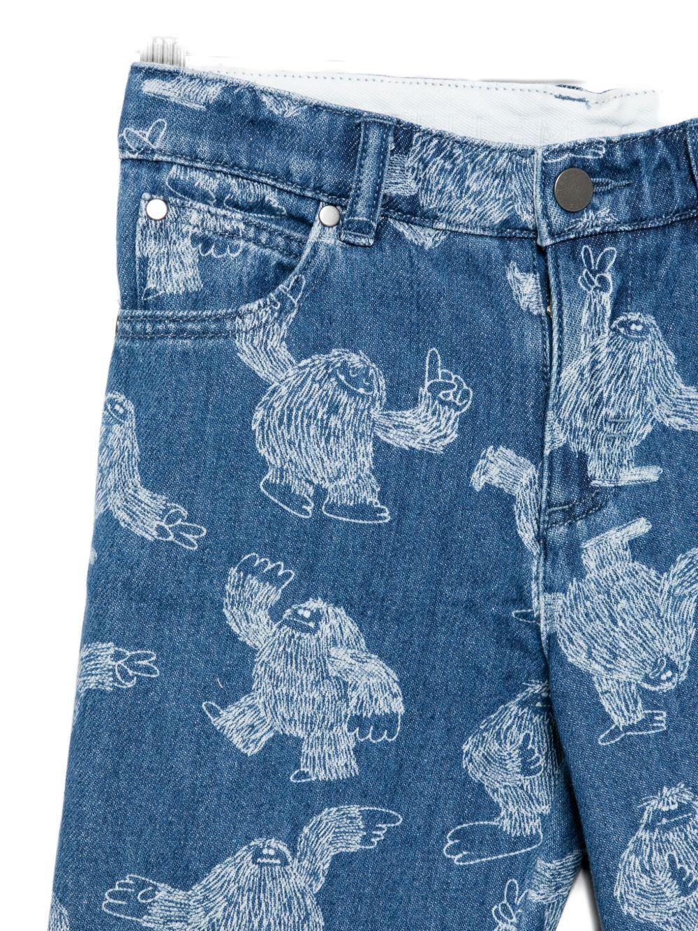 Jeans per bambino Stella McCartney Kids in denim con ricamo all-over - Image 3