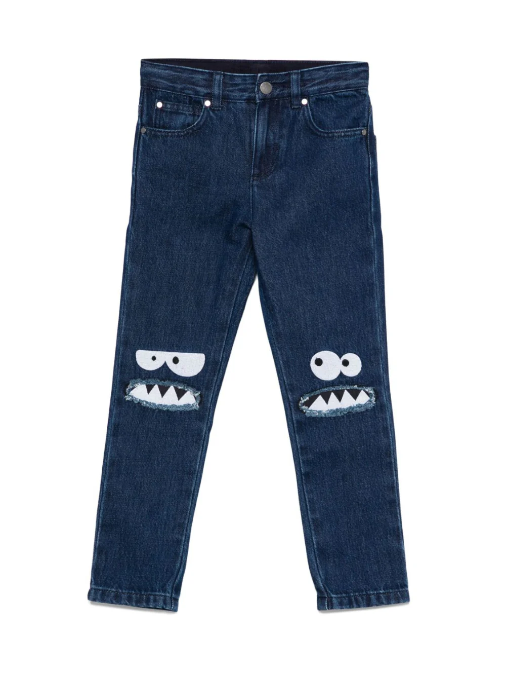 Jeans per bambino Stella McCartney Kids in denim con ricamo sul ginocchio
