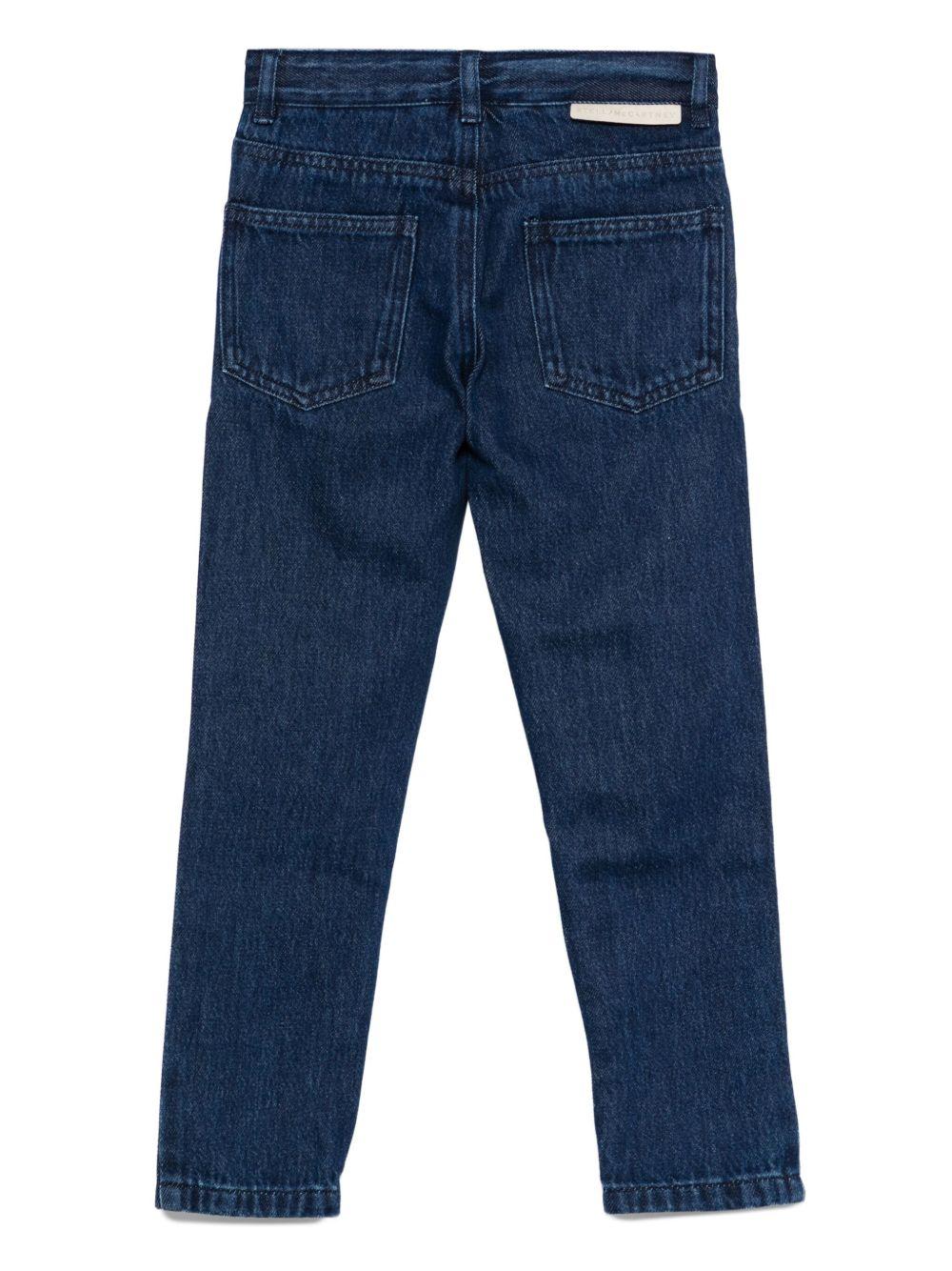 Jeans per bambino Stella McCartney Kids in denim con ricamo sul ginocchio - Image 3