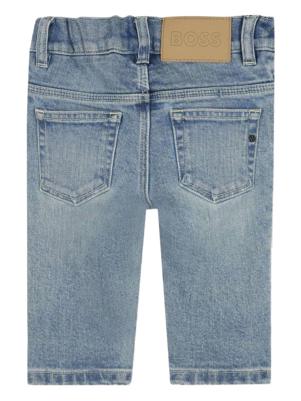 Jeans per neonato BOSS Kids denim con applicazione logo - Image 2