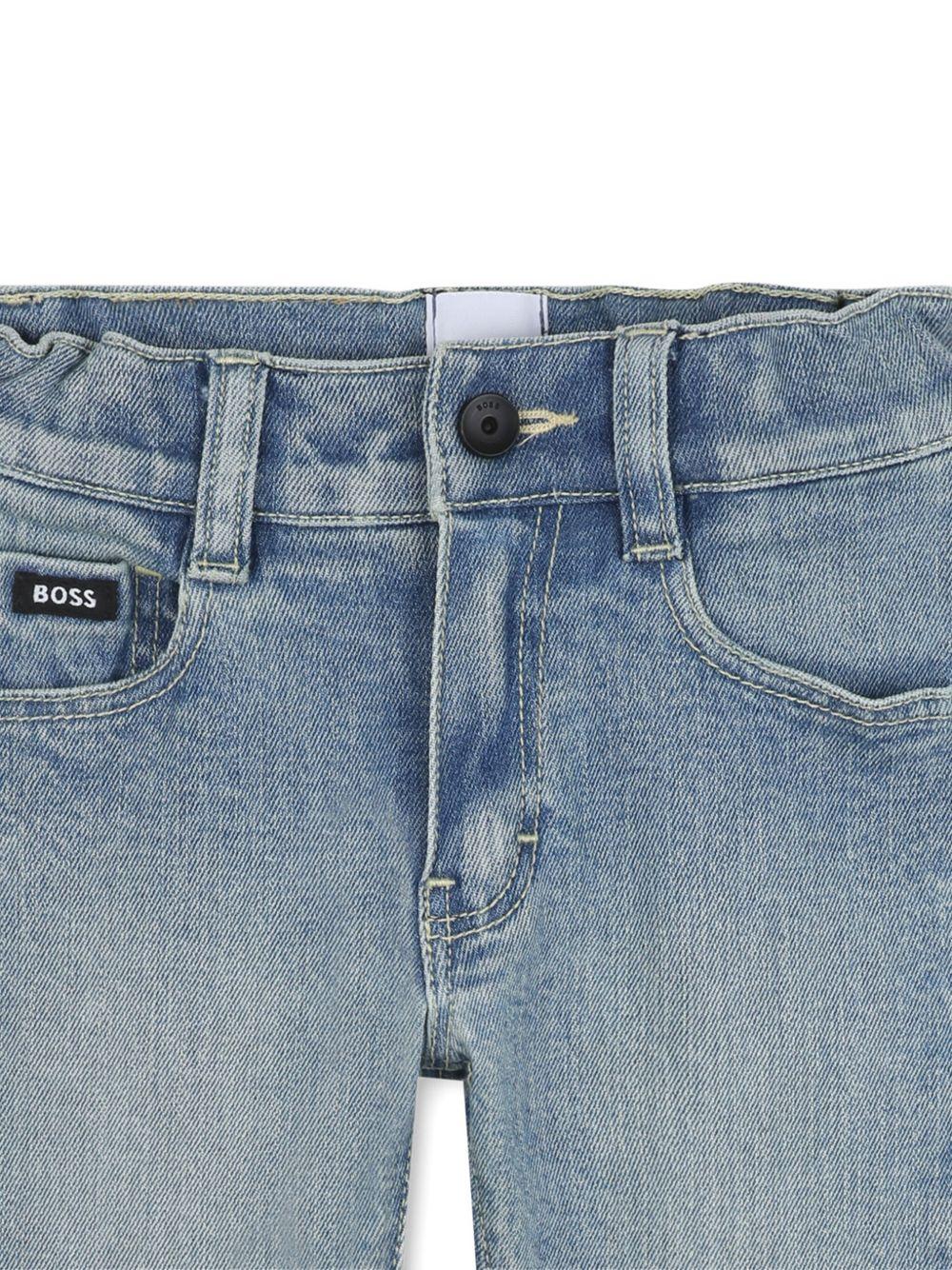 Jeans per neonato BOSS Kids denim con applicazione logo - Image 3