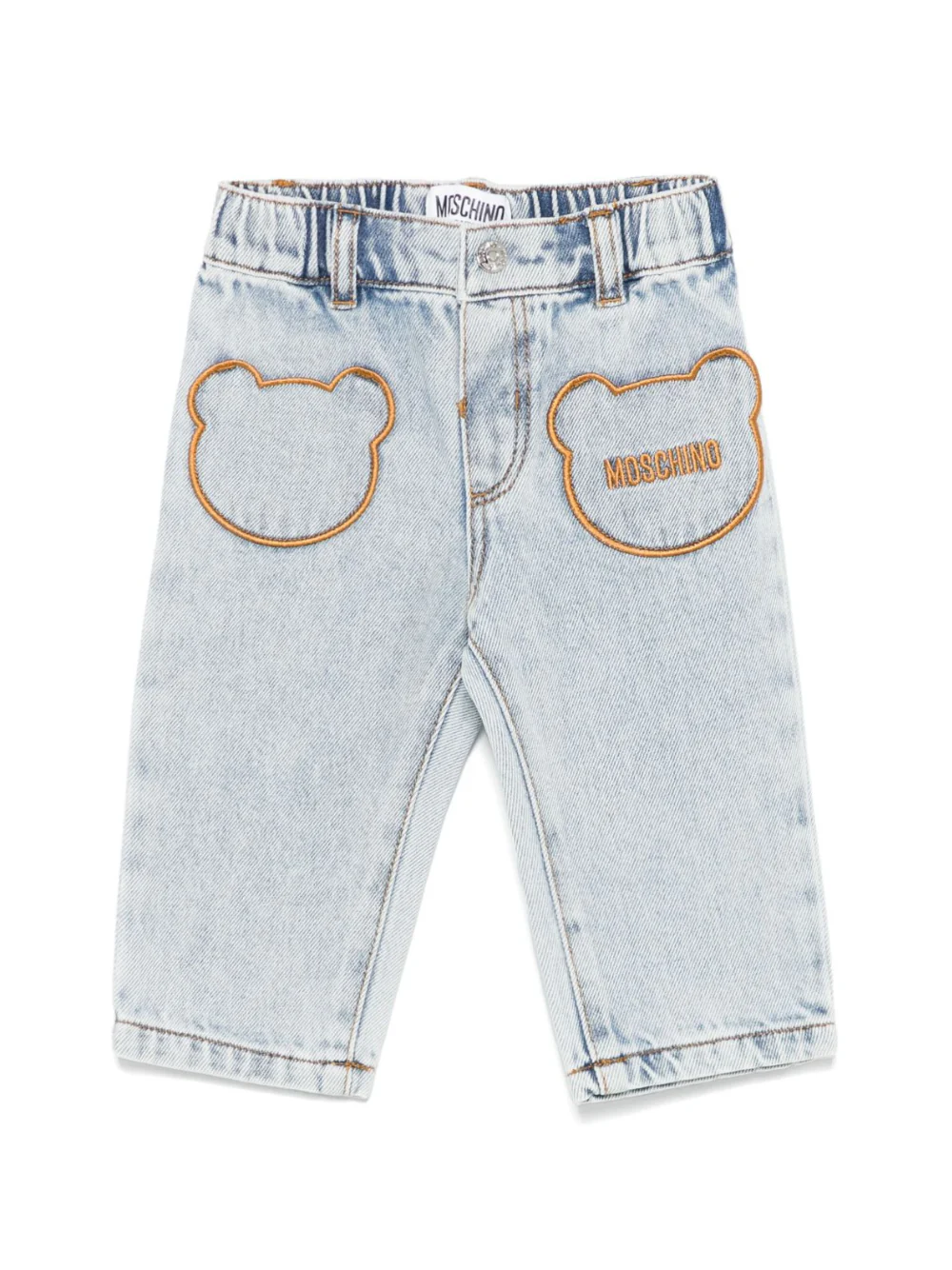 Jeans per neonato Moschino Kids denim con vita elasticizzata