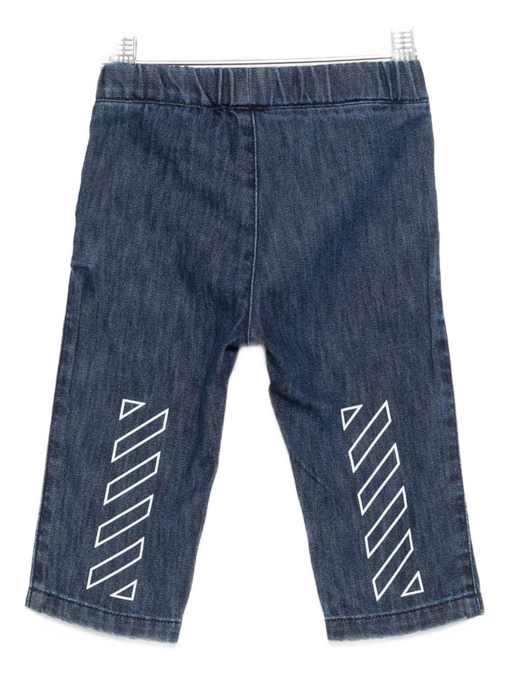 Jeans per neonato Off-White Kids in denim con elastico in vita - Image 2