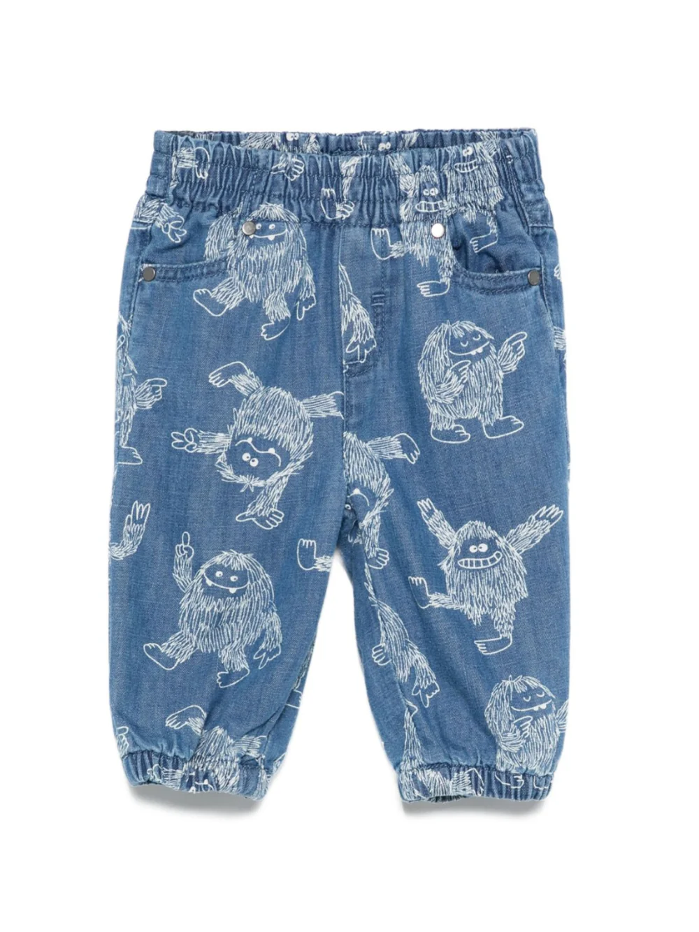 Jeans per neonato Stella McCartney Kids in denim con ricamo all-over