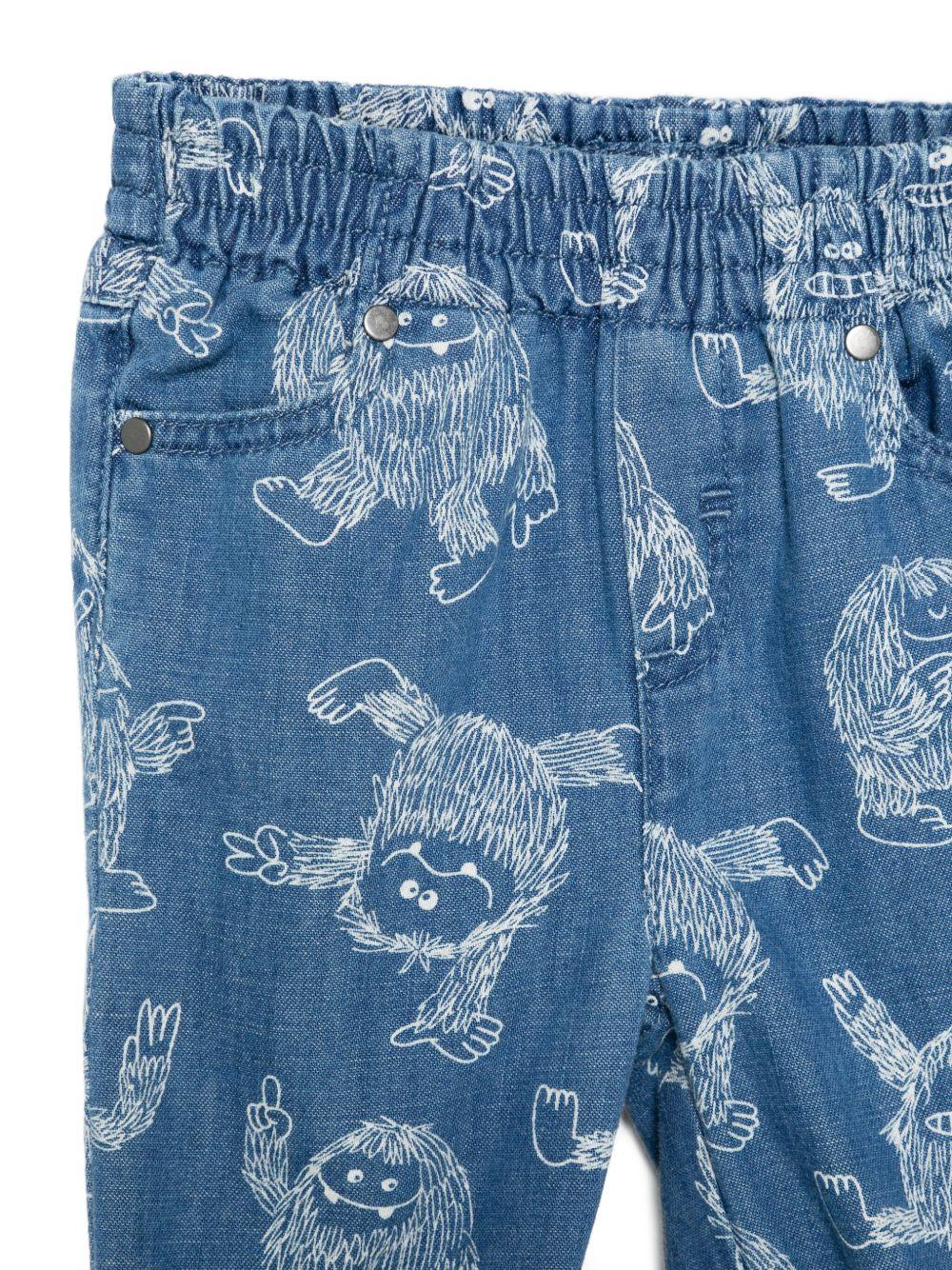 Jeans per neonato Stella McCartney Kids in denim con ricamo all-over - Image 3
