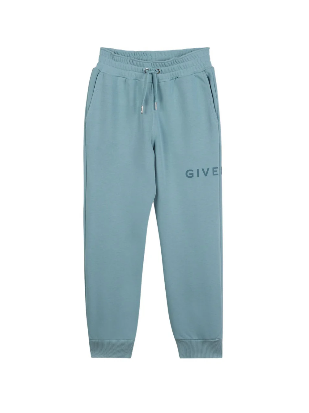Joggers per bambino Givenchy Kids azzurro con logo sulla gamba