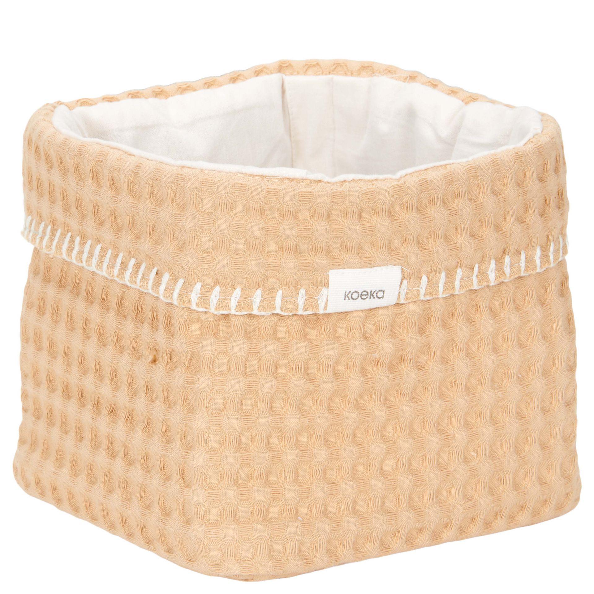 Cesto per prodotti neonato Koeka Anversa naturale beige con tessuto a nido d'ape