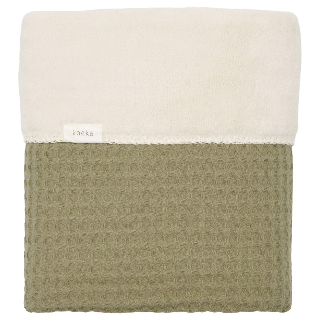 Coperta per culla Teddy Oslo naturale/ciottolo verde