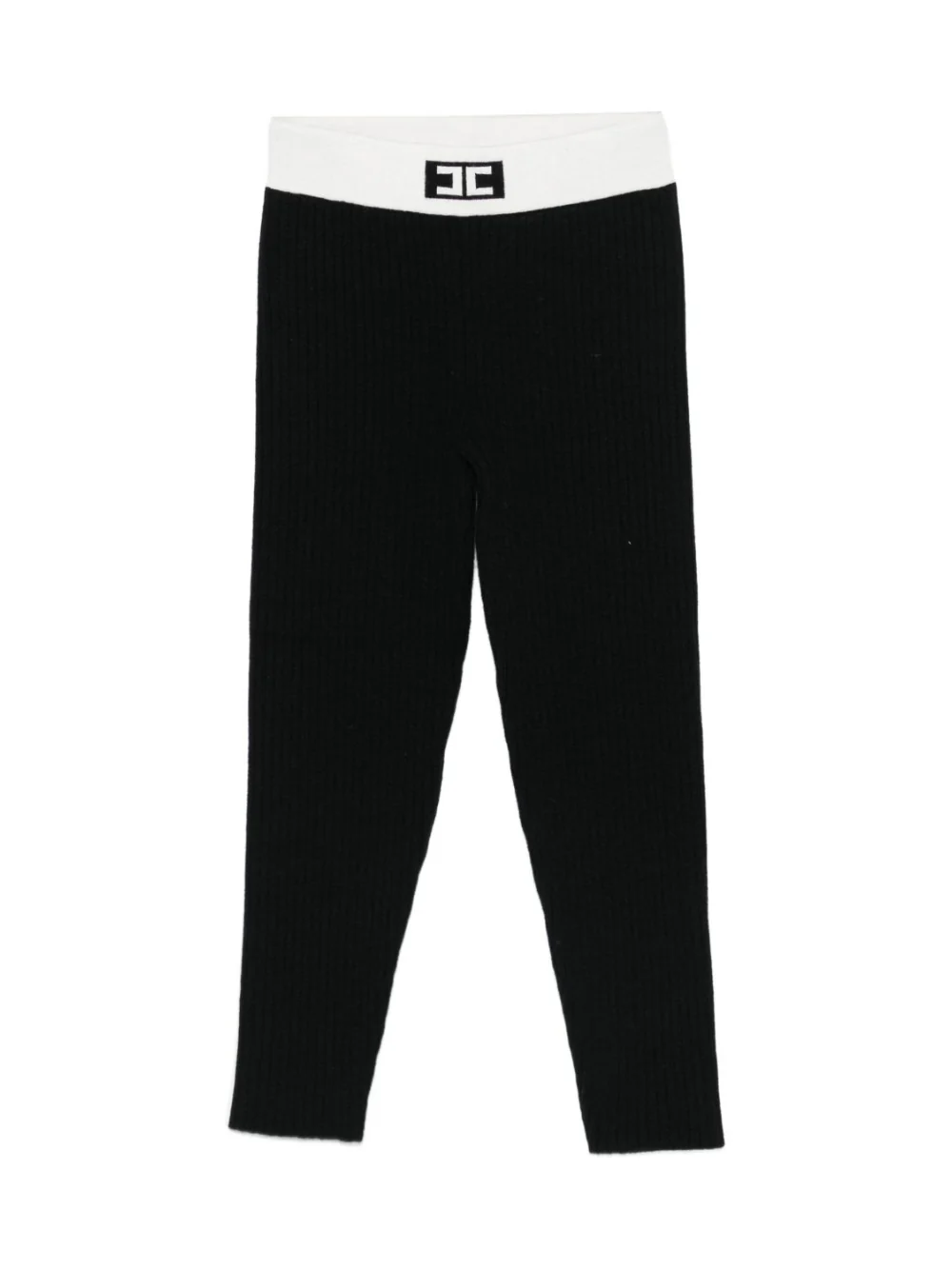 Leggings per bambina Elisabetta Franchi La Mia Bambina nero con bordo a contrasto