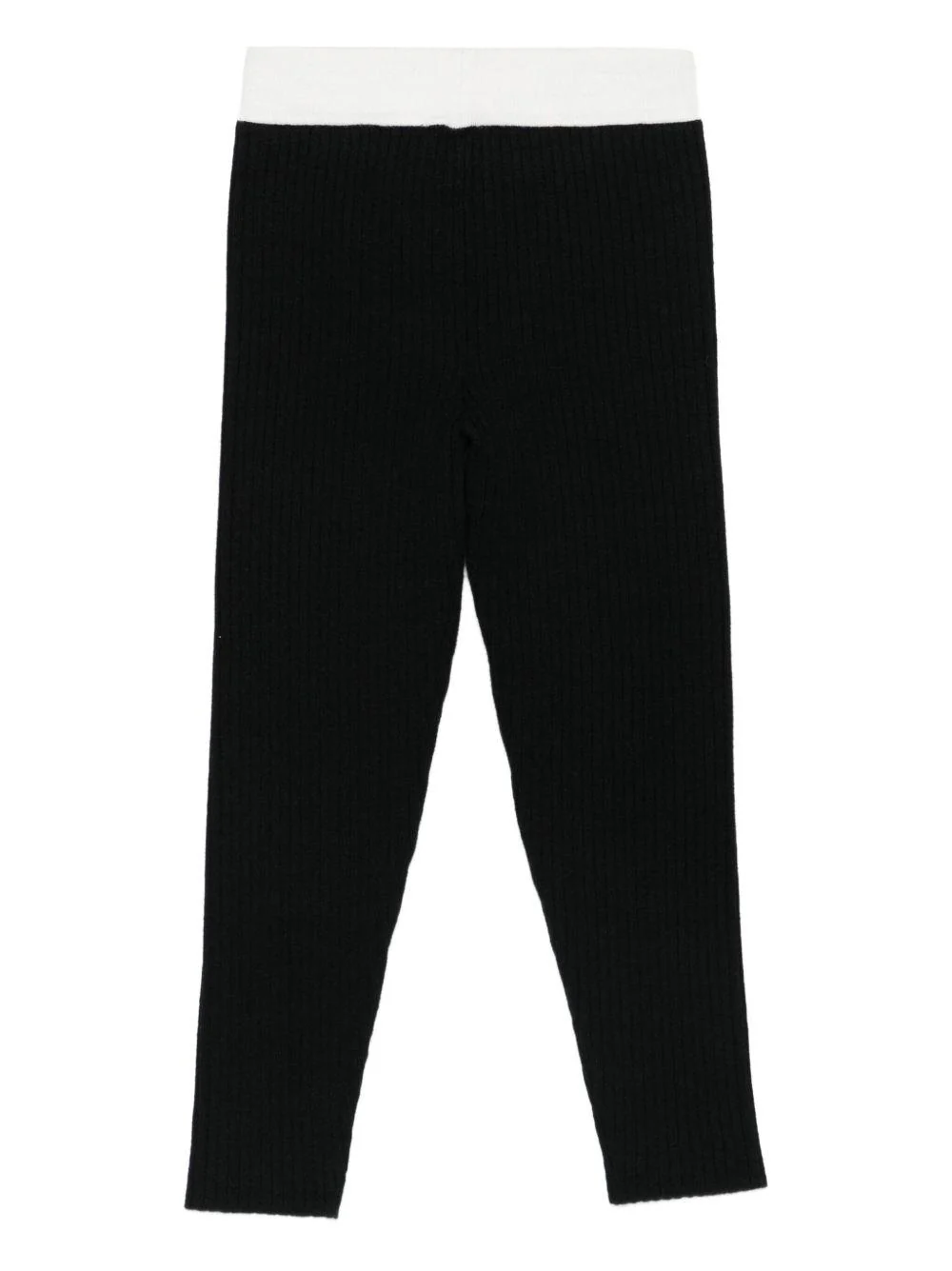 Leggings per bambina Elisabetta Franchi La Mia Bambina nero con bordo a contrasto - Image 3