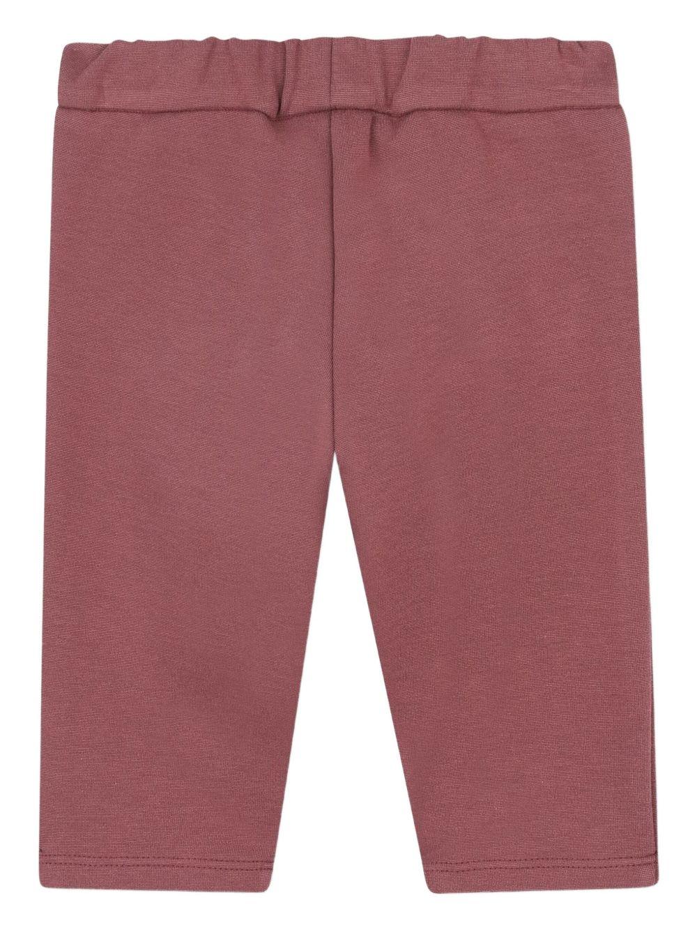 Leggings per neonata Chloé Kids rosa con ricamo sulle tasche - Image 2