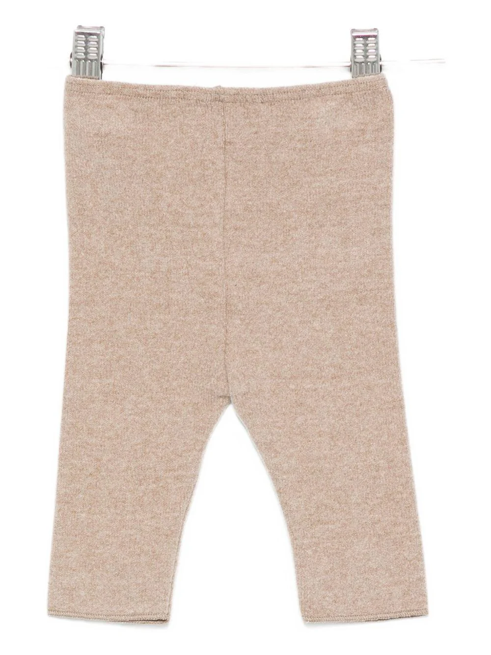 Leggins per neonata Album di Famiglia Kids beige lavorati a maglia - Image 2