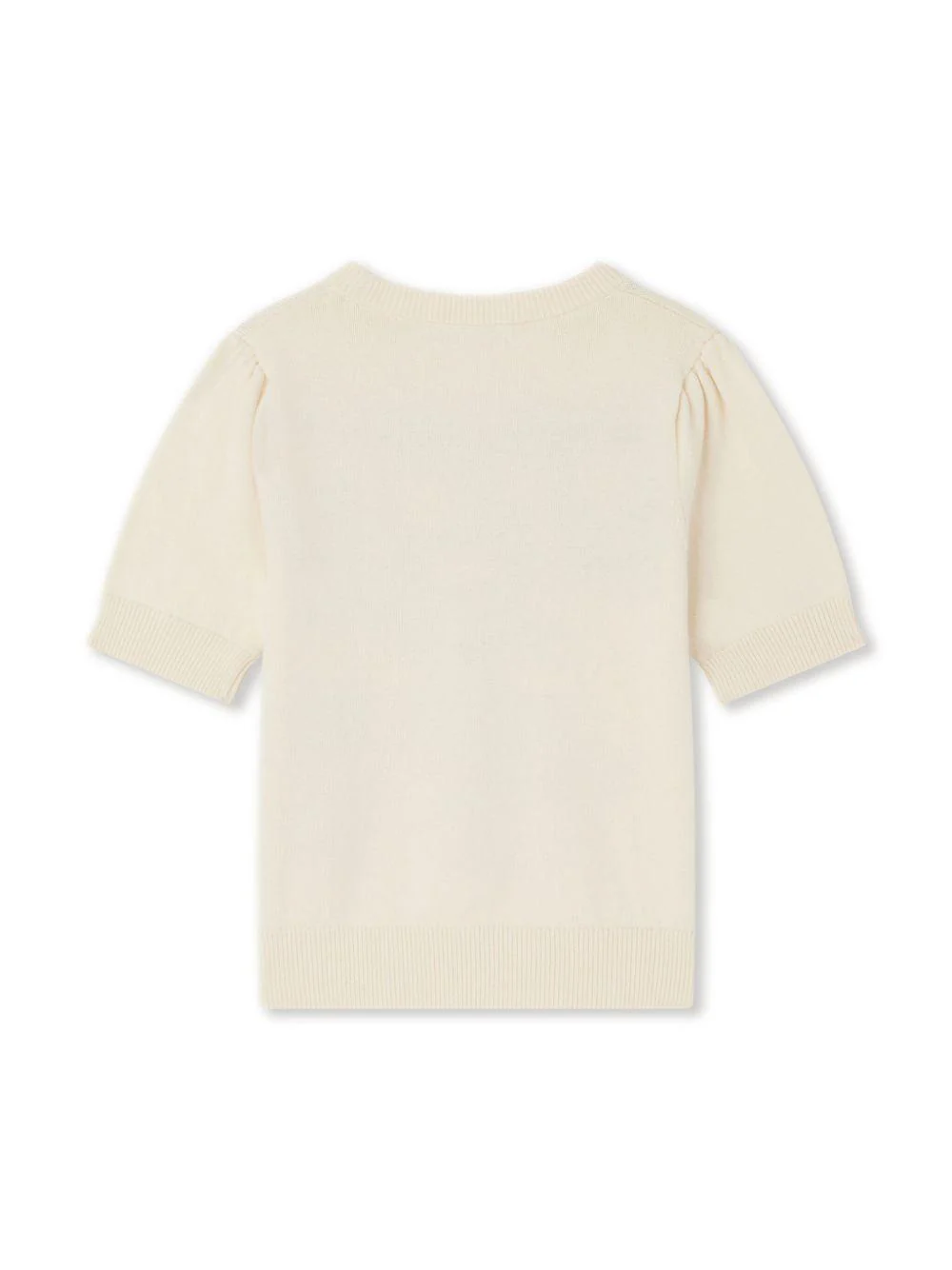 Maglione a maniche corte Elvira per bambina Bonpoint beige con scollo rotondo - Image 3