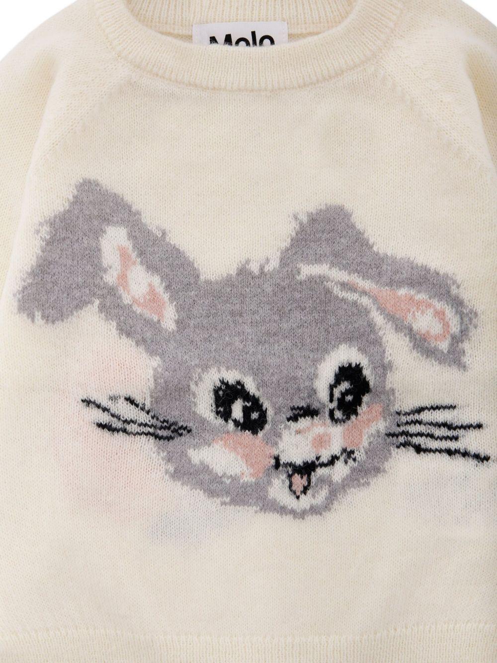 Maglione Gilby per neonata Molo bianco con motivo coniglio - Image 2