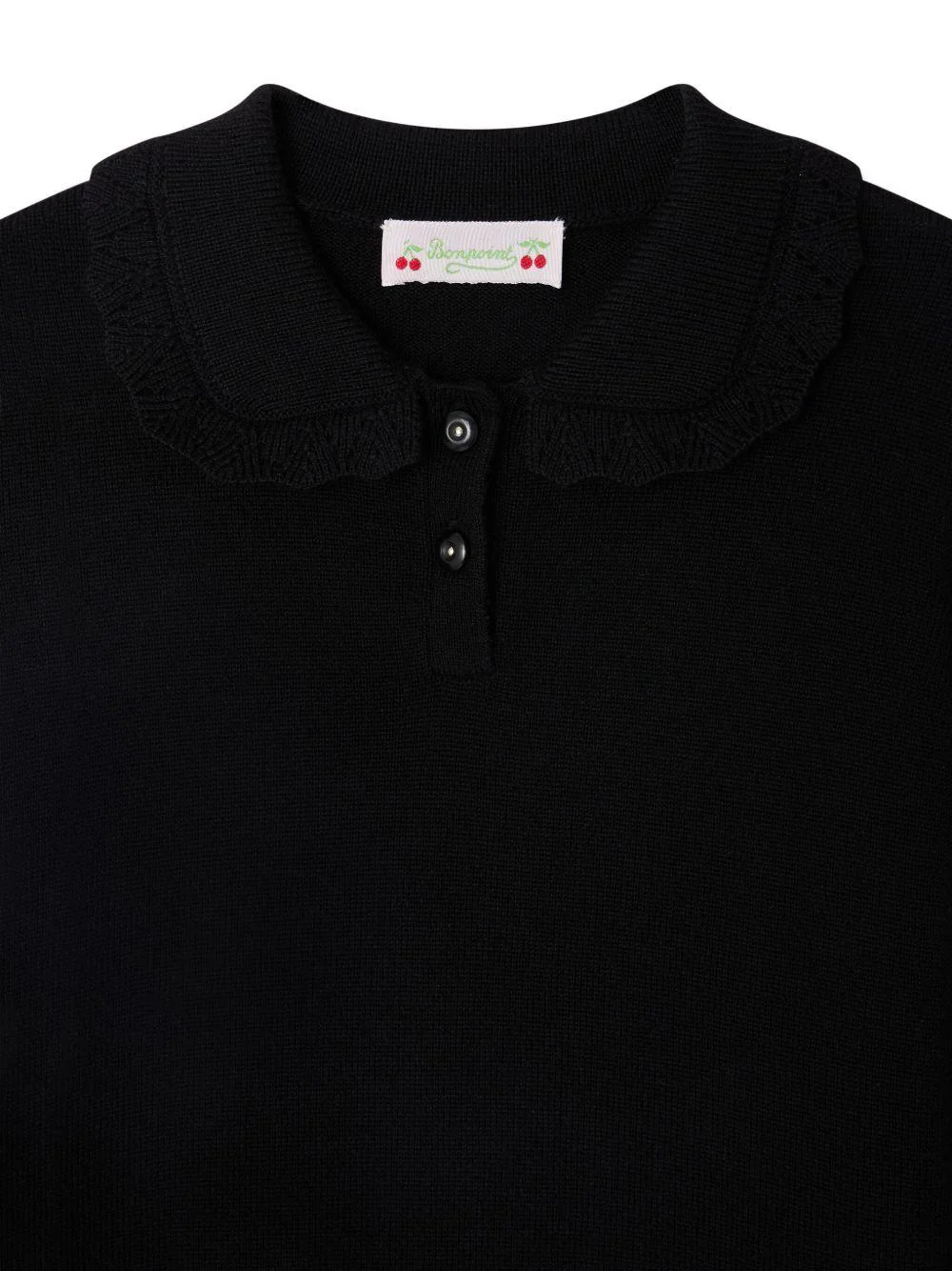 Maglione per bambina Bonpoint nero con colletto con ruches - Image 3
