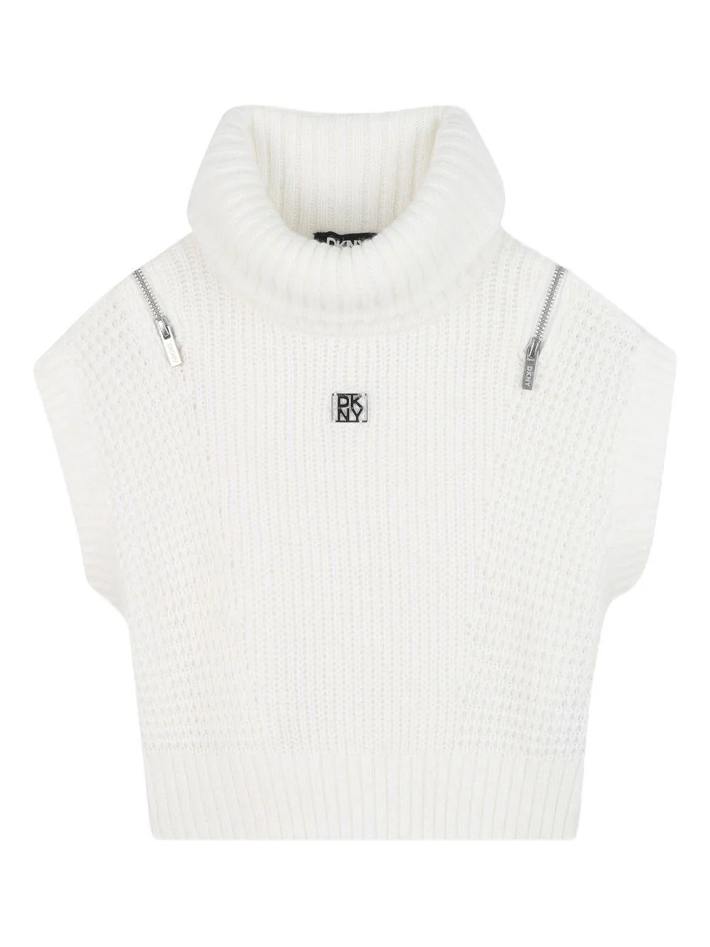 Maglione per bambina Dkny Kids bianco con collo alto