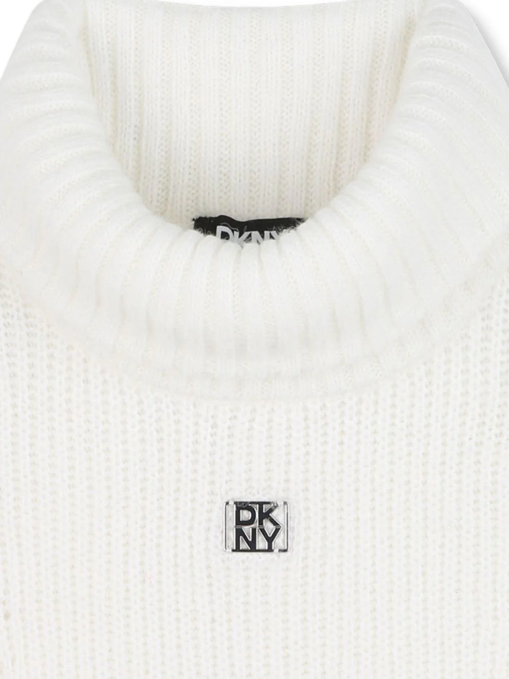 Maglione per bambina Dkny Kids bianco con collo alto - Image 3