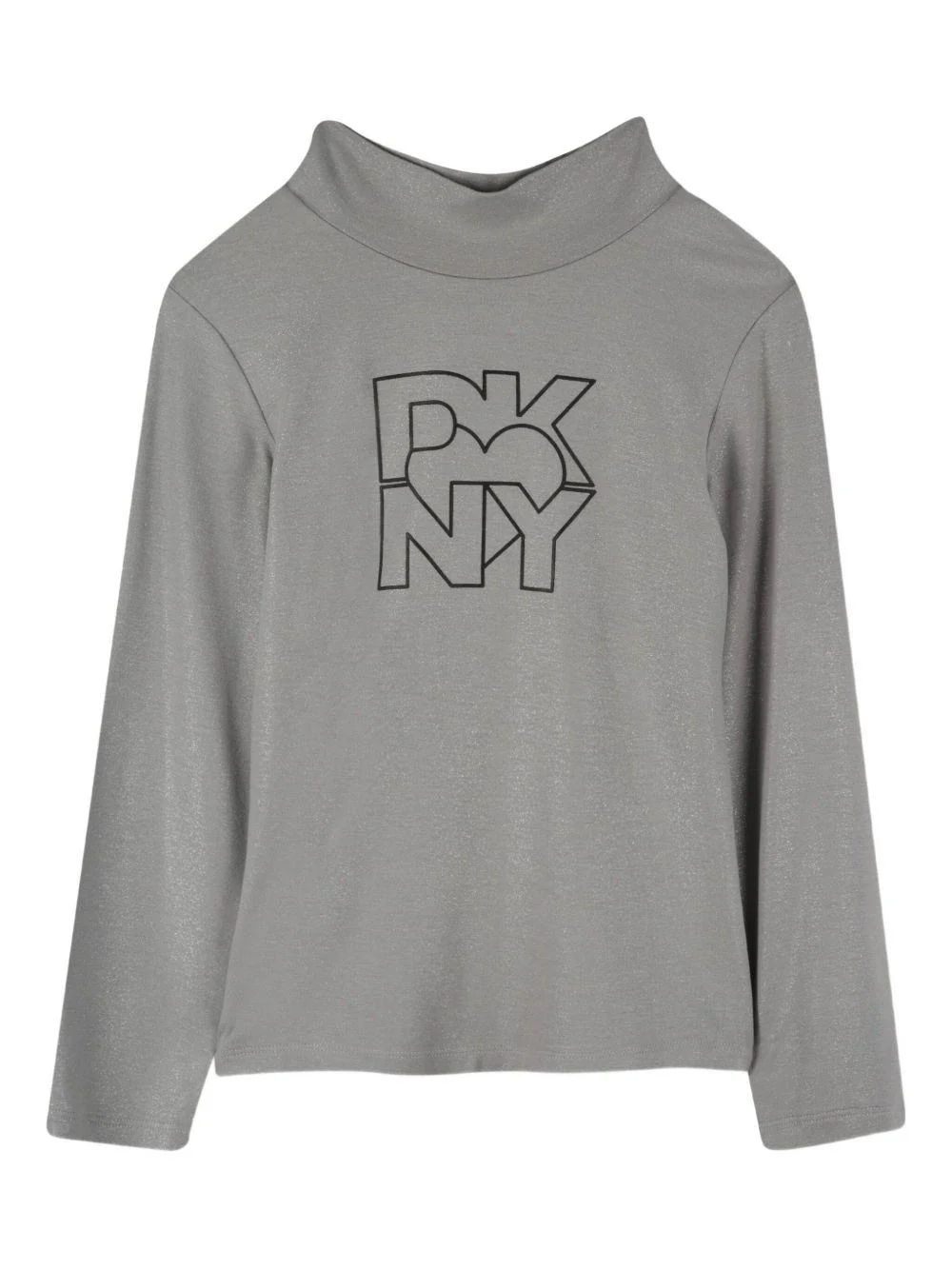 Maglione per bambina DKNY Kids grigio con collo a lupetto