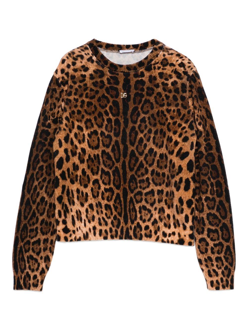 Maglione per bambina Dolce & Gabbana Kids marrone leopardato