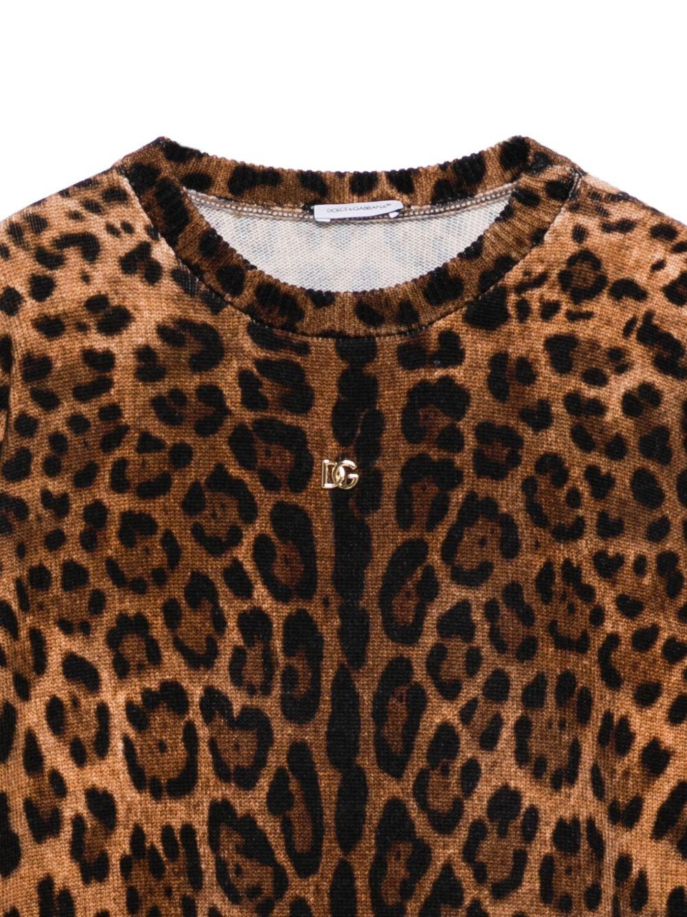 Maglione per bambina Dolce & Gabbana Kids marrone leopardato - Image 2